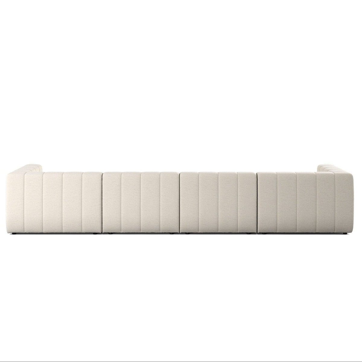 Four Hands Langham Channeled Crypton Nomad Snow 4 Piece Sectional Sofa back view