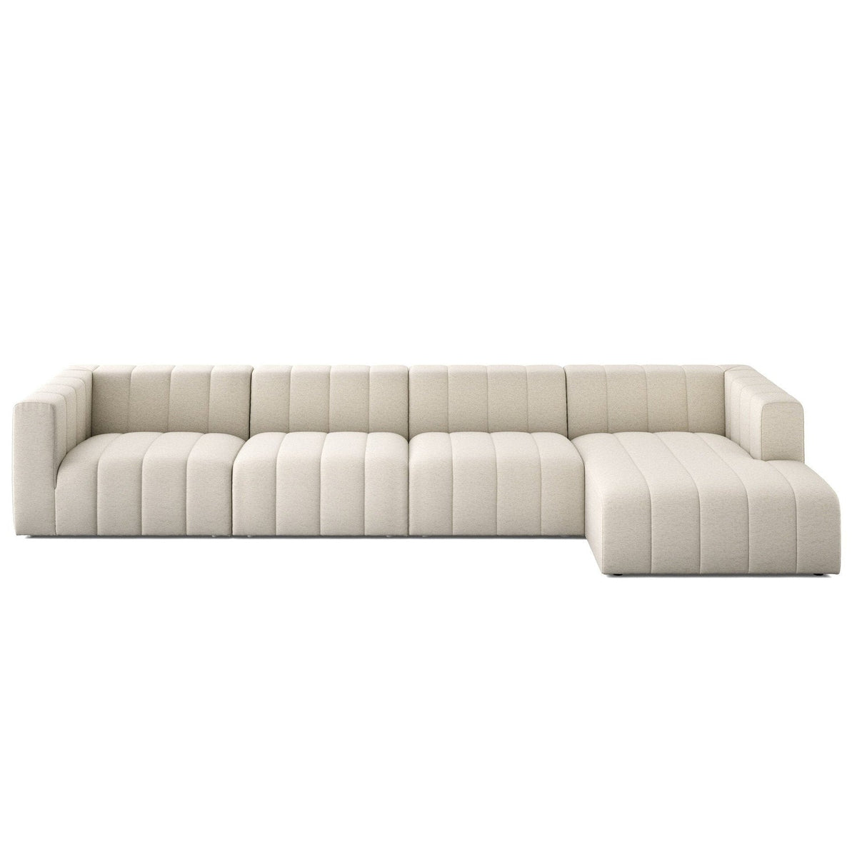Four Hands Langham Channeled Crypton Nomad Snow 4 Piece Sectional Sofa front view