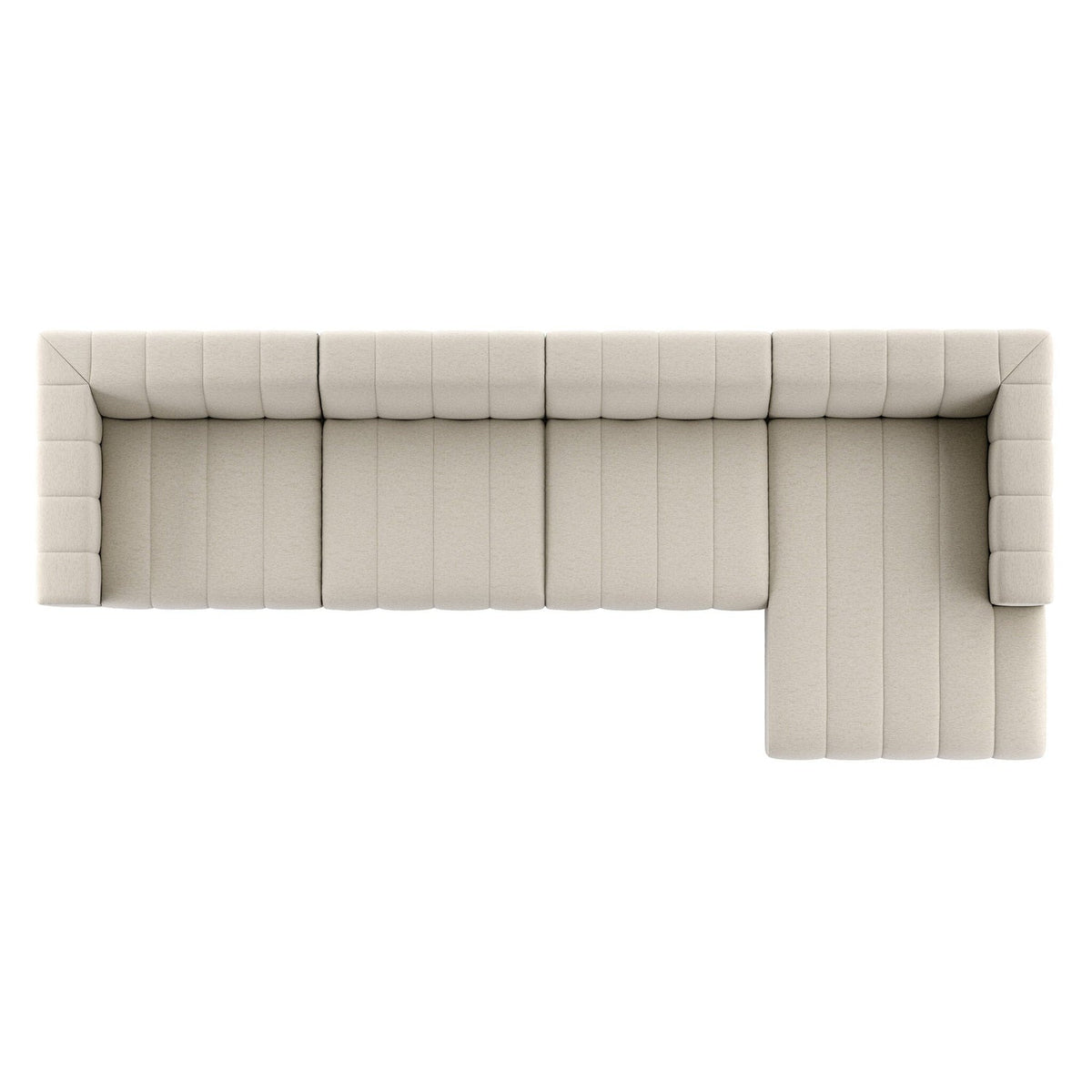 Four Hands Langham Channeled Crypton Nomad Snow 4 Piece Sectional Sofa top view