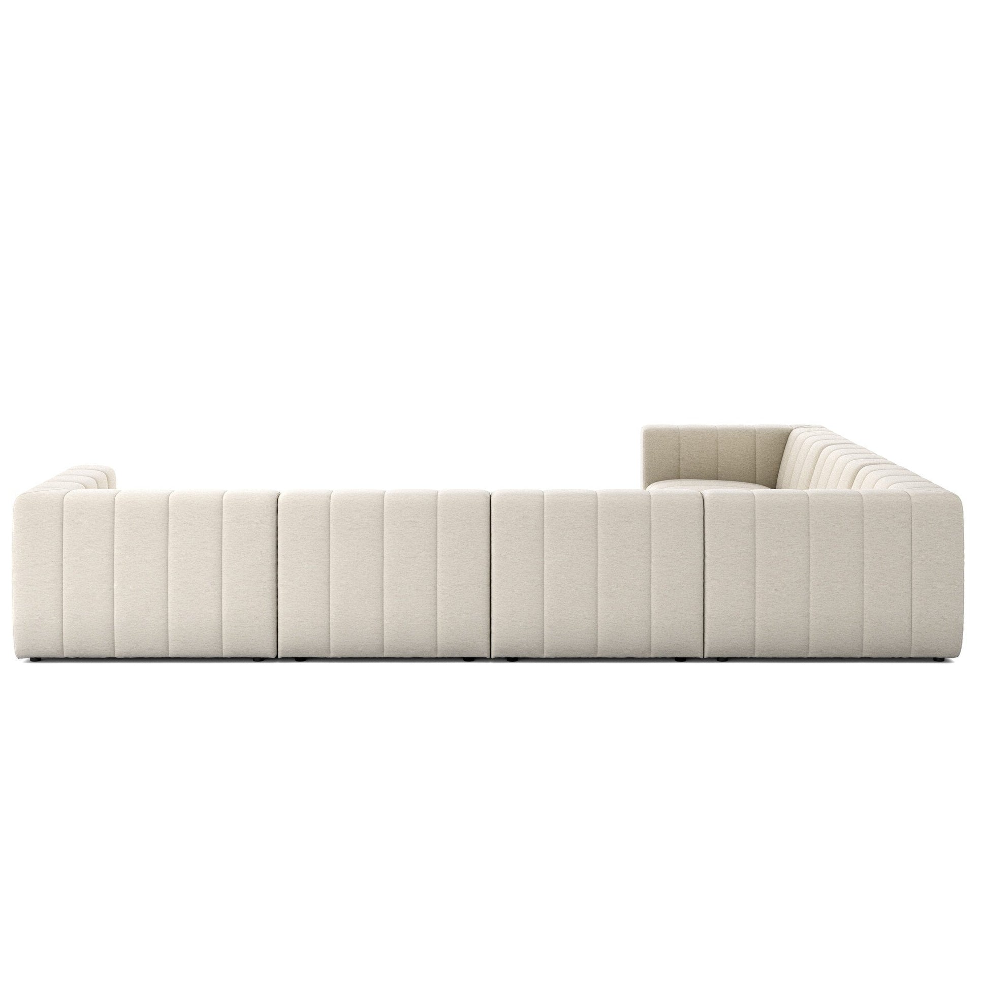 Four Hands Langham Channeled Crypton Nomad Snow 6 Piece Sectional Sofa back view