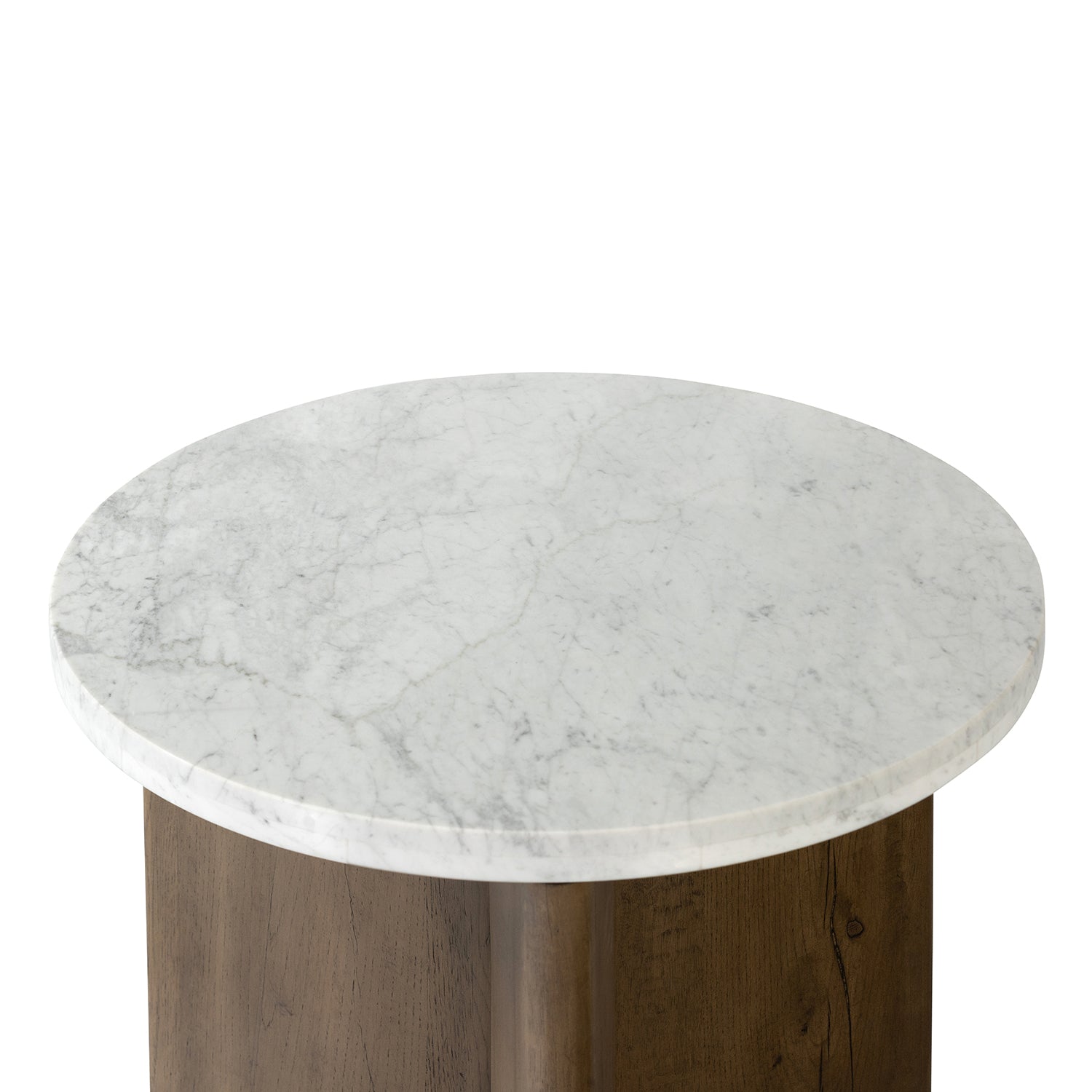 Four Hands Toli White Marble End Table
