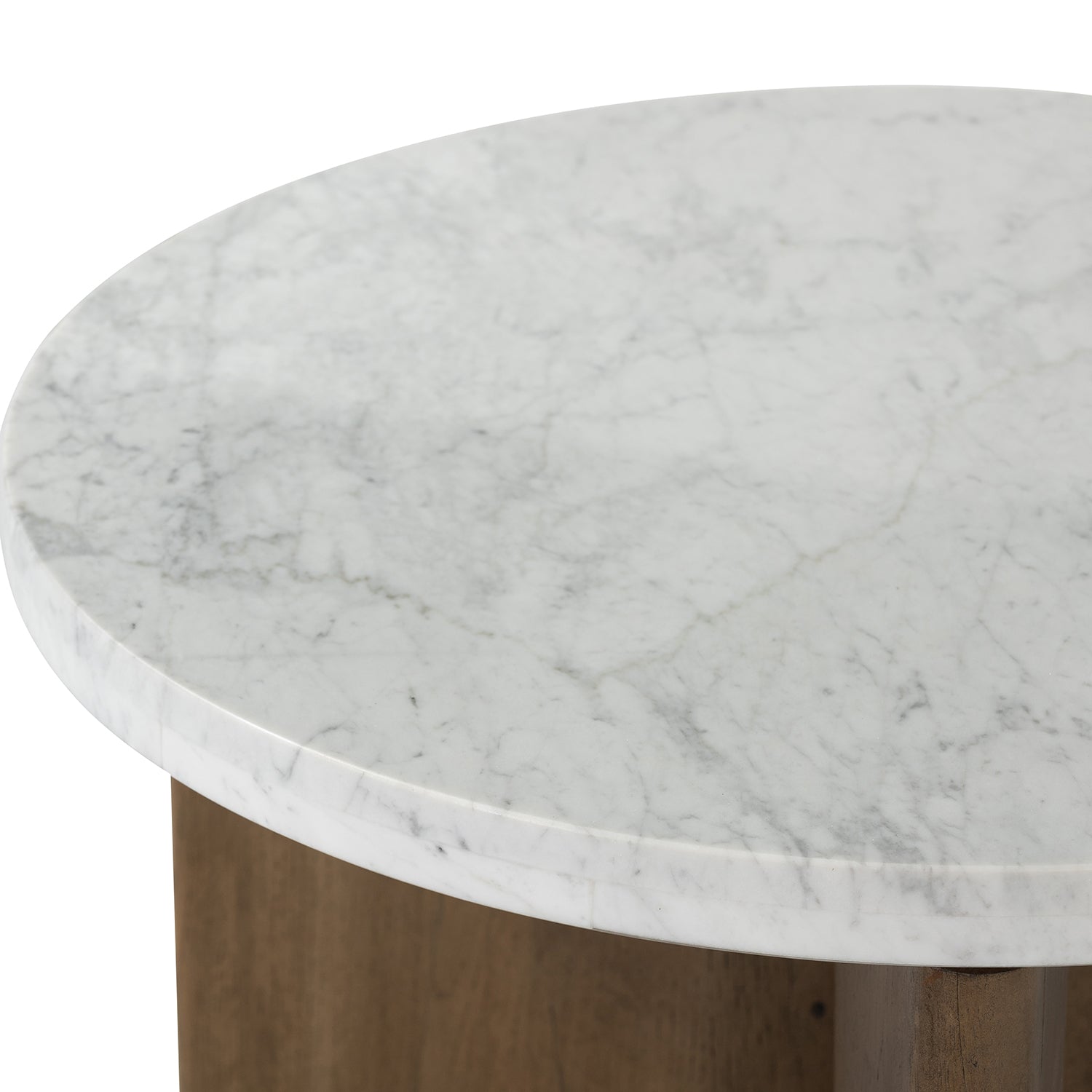 Four Hands Toli White Marble End Table
