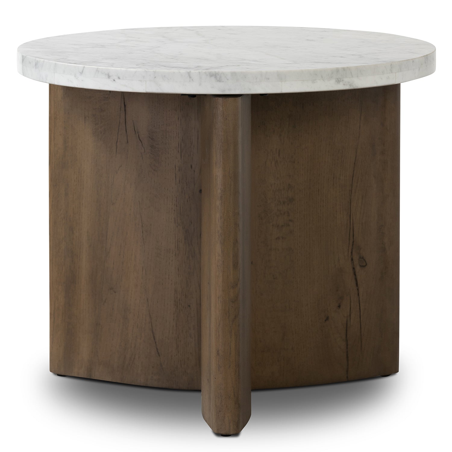 Four Hands Toli White Marble End Table