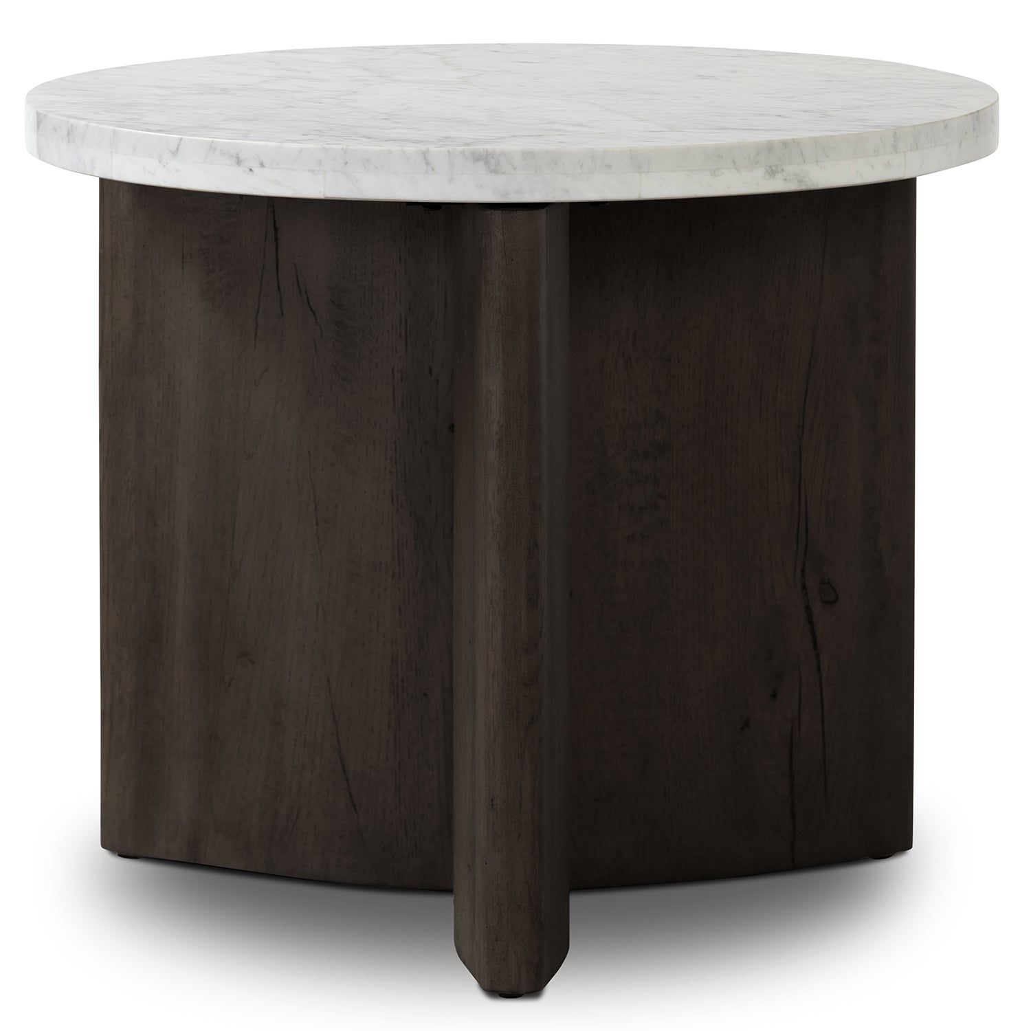 Four Hands Toli White Marble End Table
