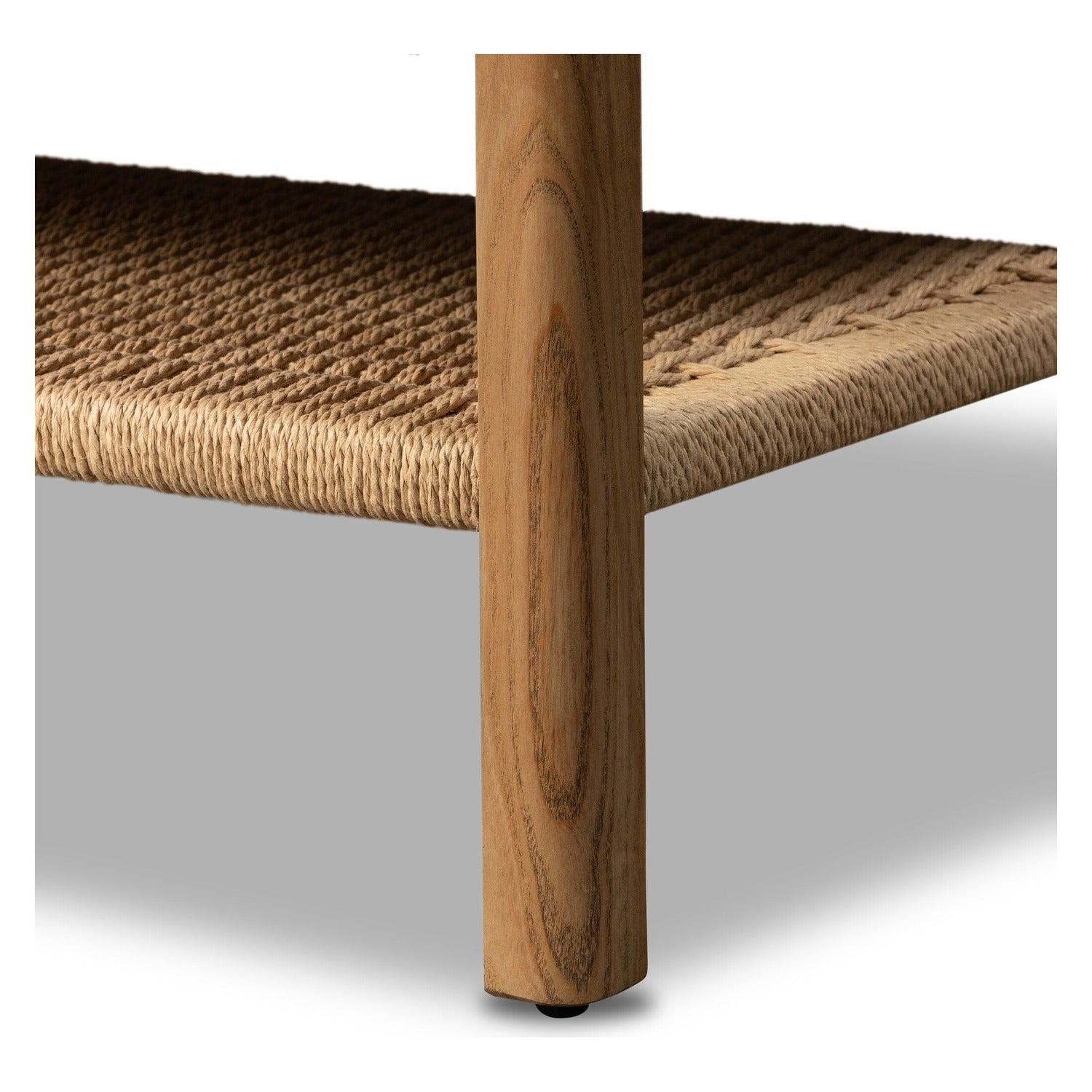 Four Hands Zuma Dune Ash Sideboard 72in with paper cord stretcher shelf, close-up detail of ash veneer, view 3