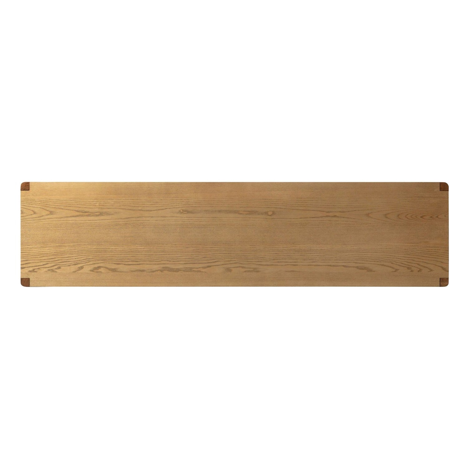 Four Hands Zuma Dune Ash Sideboard 72in with paper cord stretcher shelf, top surface view showing ash grain