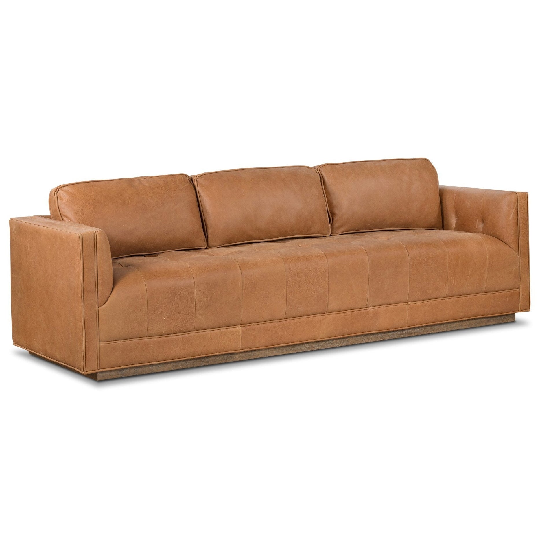 Four Hands Kiera Palermo Cognac Sofa styled setting