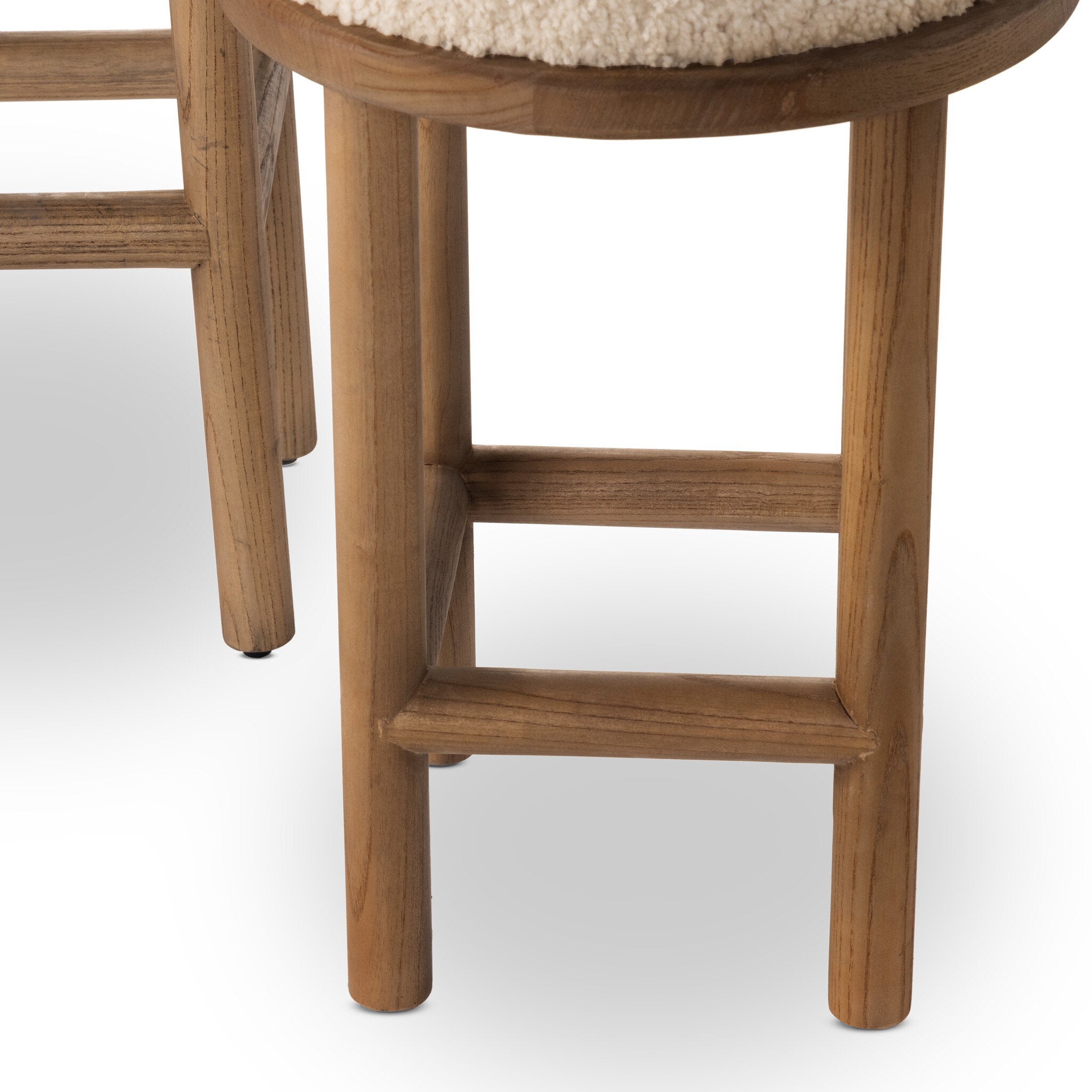 Four Hands Saldino Beige Shearling Counter Stool detailed view