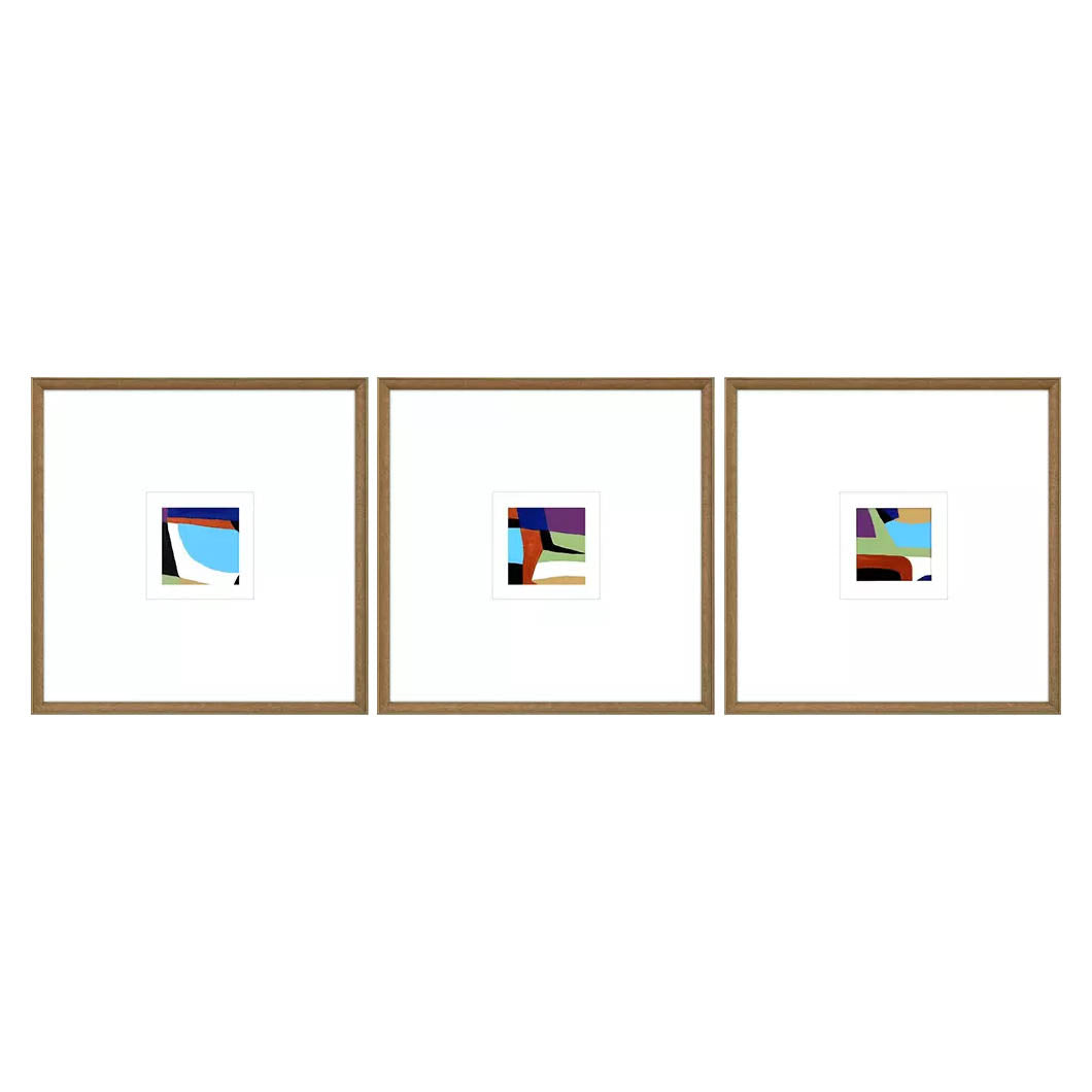 Jardine Color Squares II Framed Art Set of 3