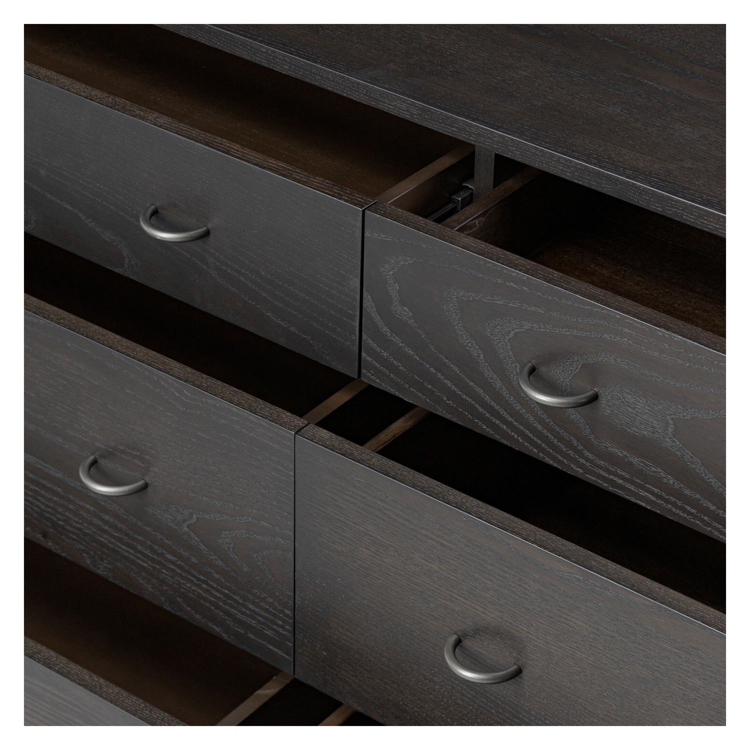 Four Hands Zuma Smoked Black Ash 6 Drawer Dresser