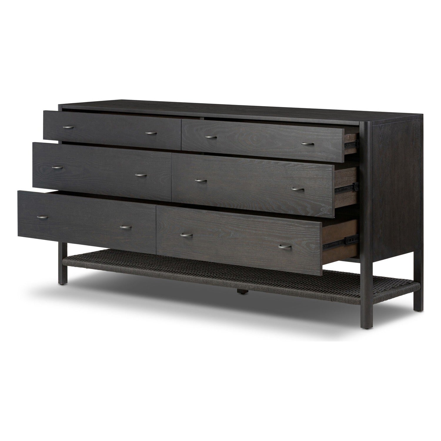 Four Hands Zuma Smoked Black Ash 6 Drawer Dresser