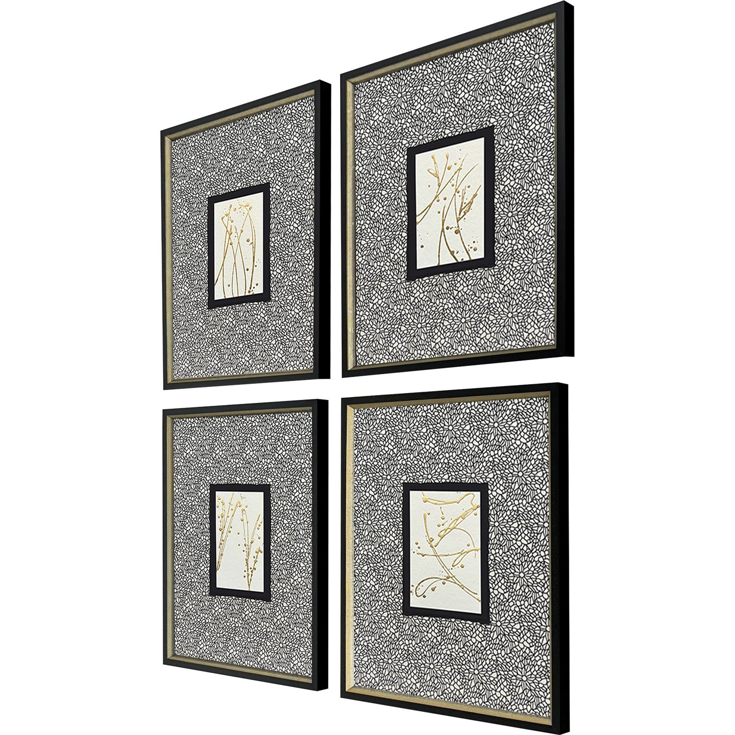 Langdon Liquid Gold I Framed Artwork Set of 4