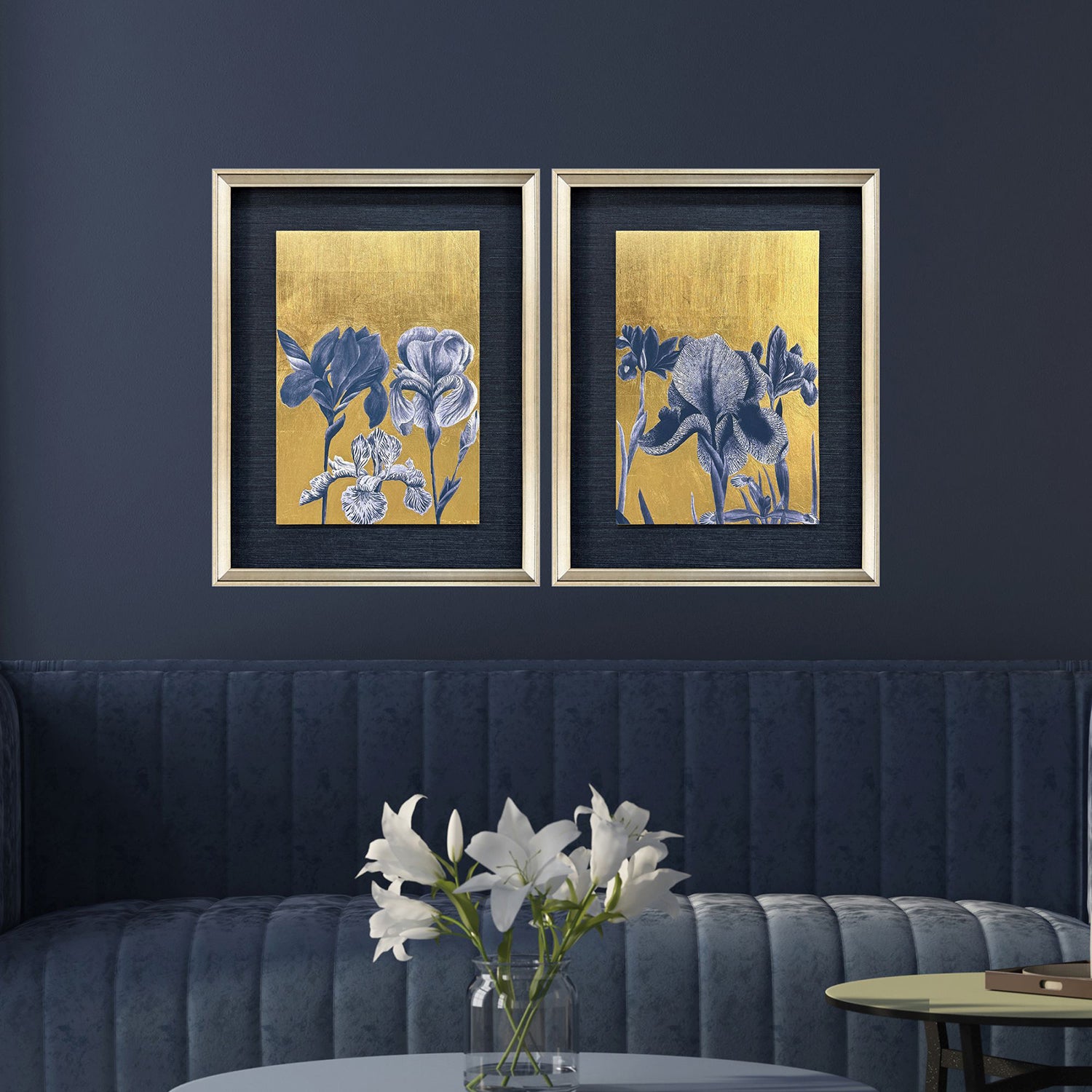 Weinman Blue Iris II Framed Artwork Set of 2