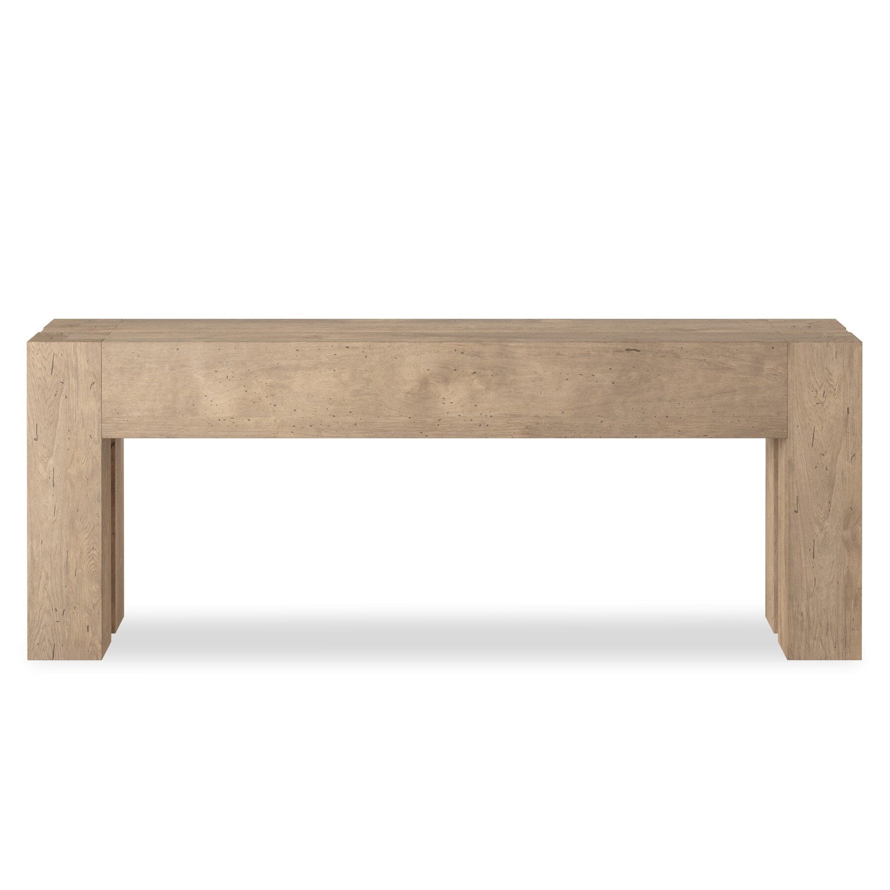 Four Hands Abaso Whitewash Rustic Wormwood Oak Console Table front view