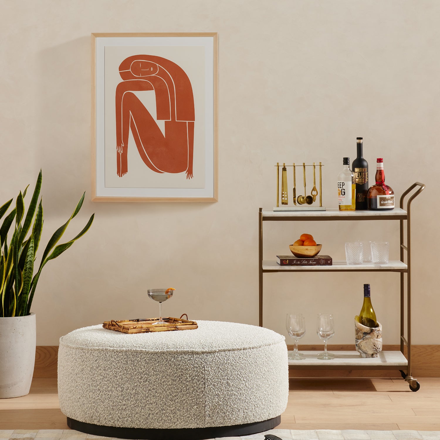 Four Hands Figurative Figure Terracotta Framed Artwork