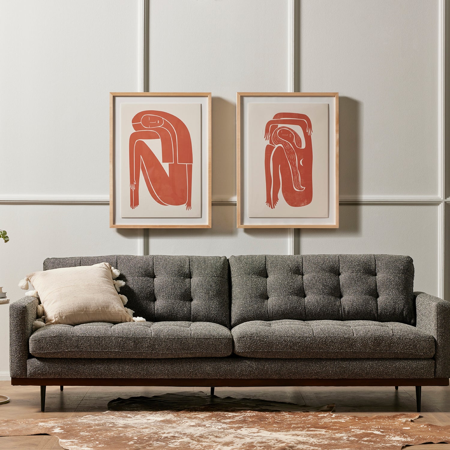 Four Hands Figurative Figure Terracotta Framed Artwork