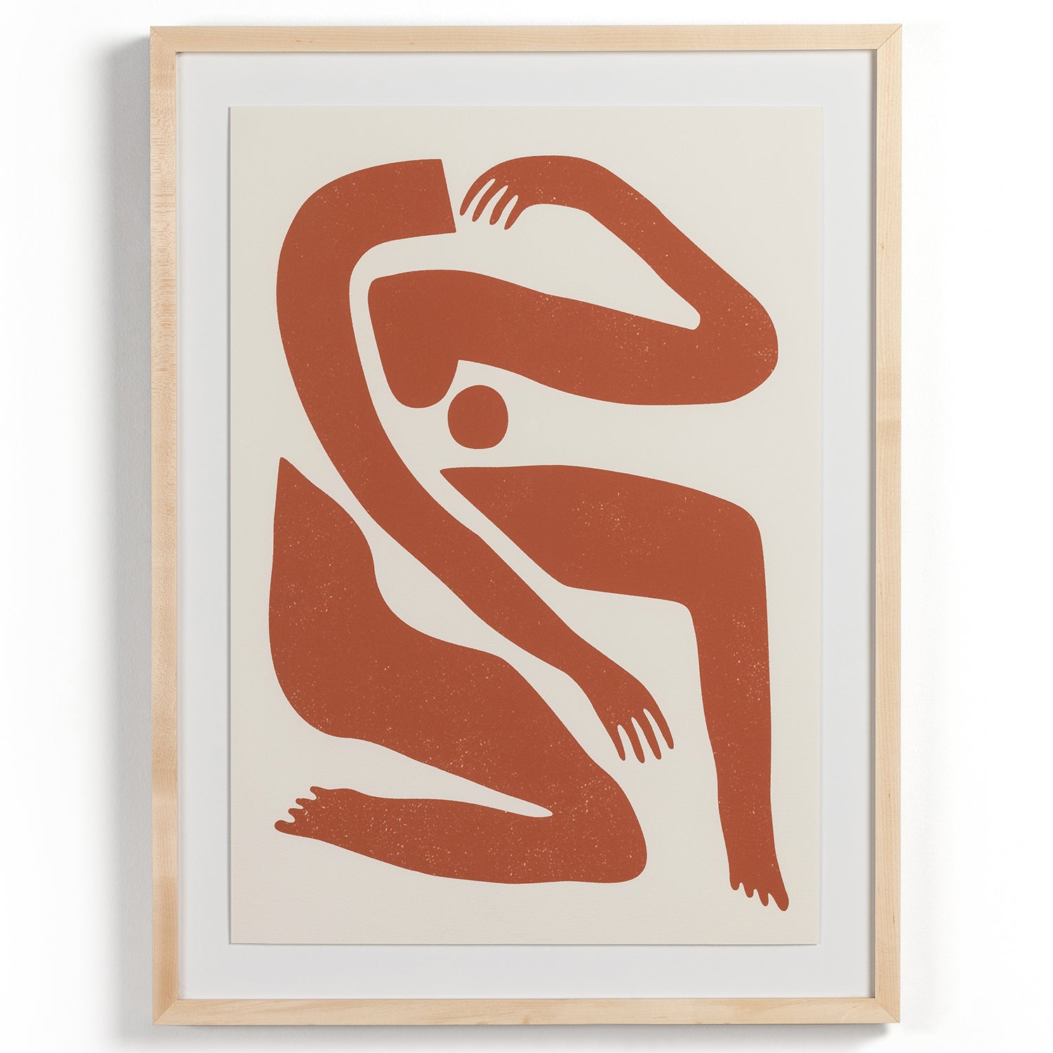 Four Hands Teracotta Body Abstract Framed Artwork