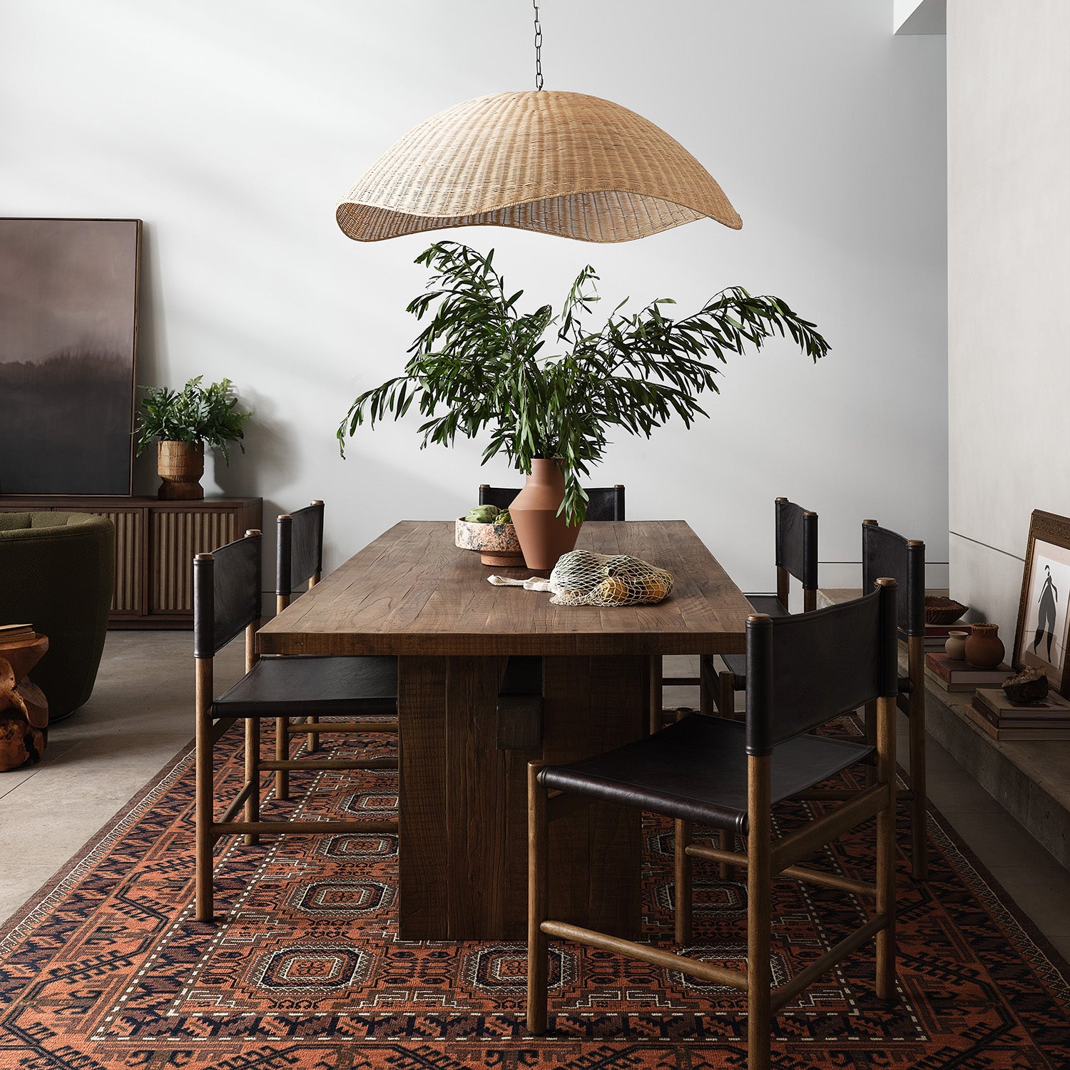 Four Hands Overscale Woven Rattan Pendant