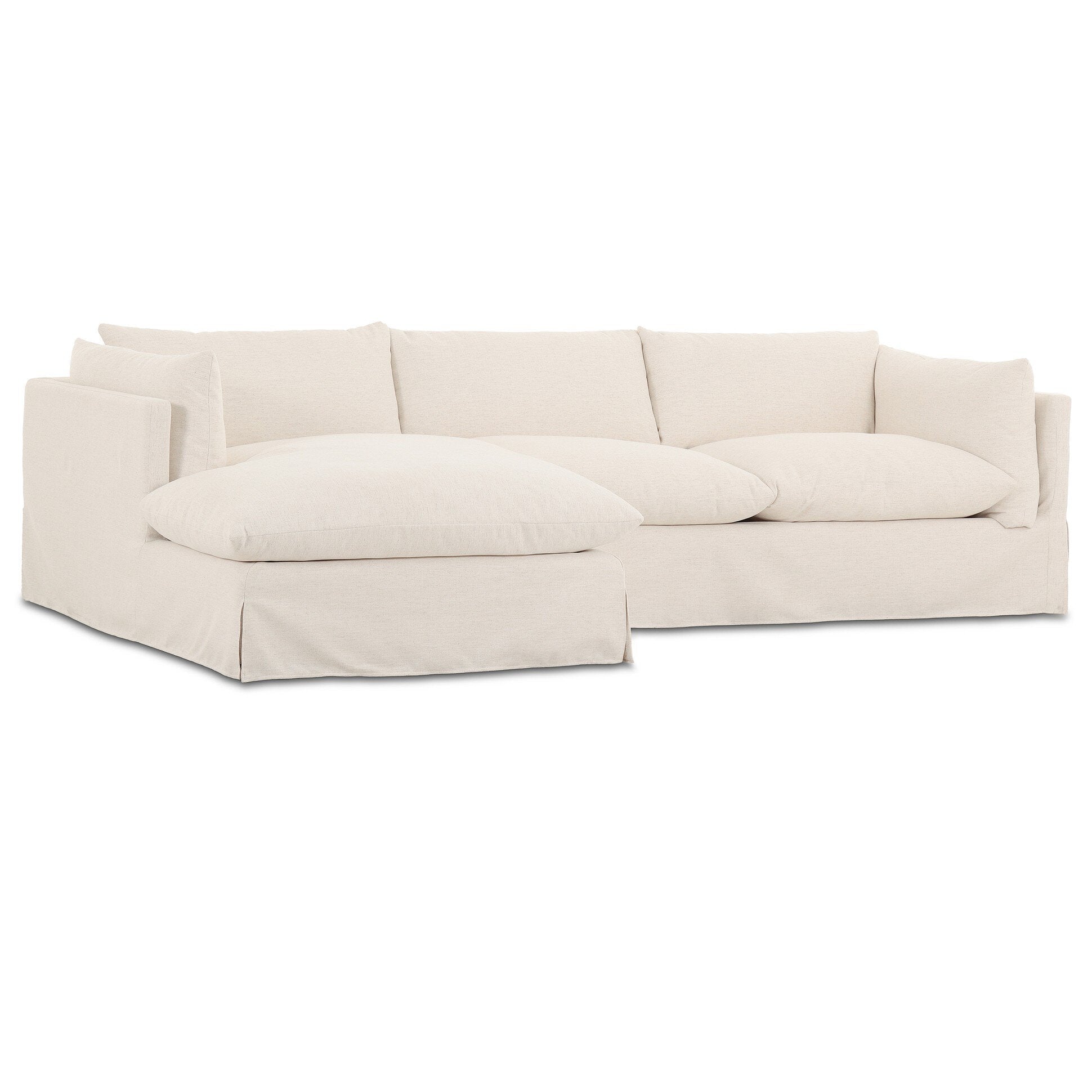Four Hands Habitat Crypton Nomad Snow 2 Piece Sectional Sofa styled setting