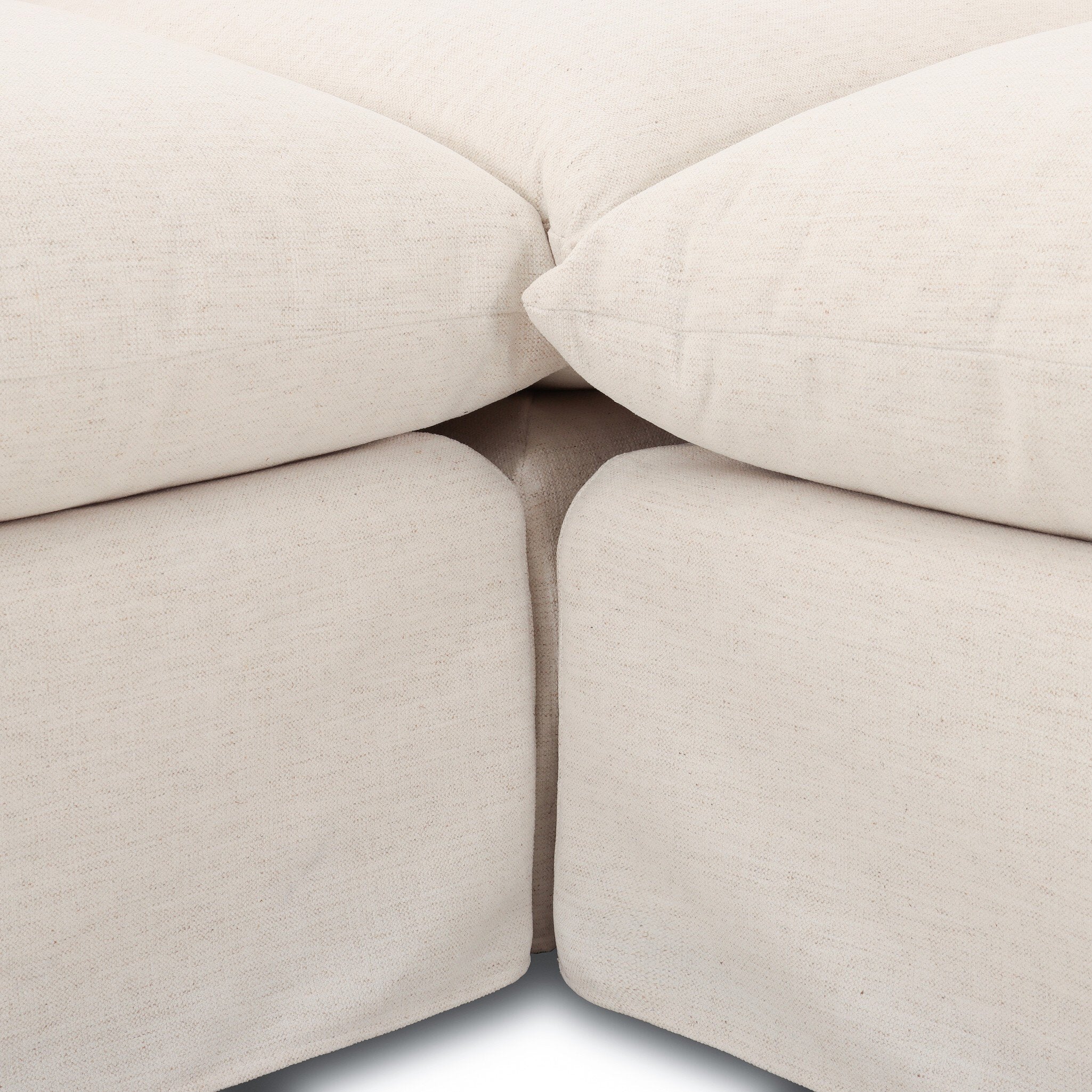 Four Hands Habitat Crypton Nomad Snow 3 Piece Sectional Sofa texture close-up