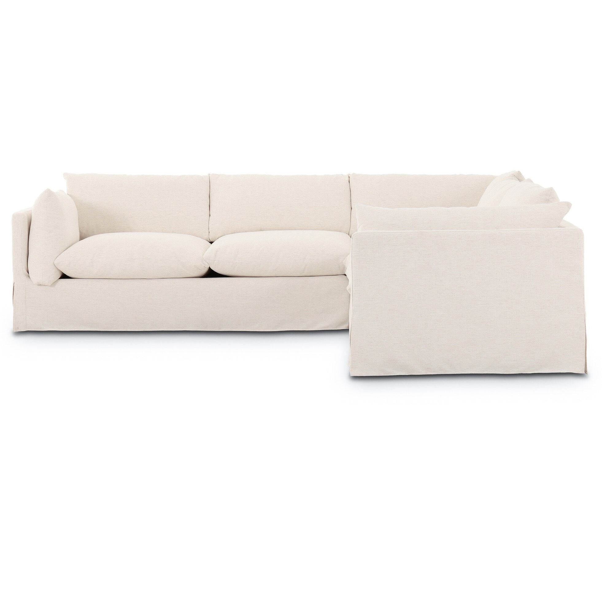 Four Hands Habitat Crypton Nomad Snow 3 Piece Sectional Sofa side view
