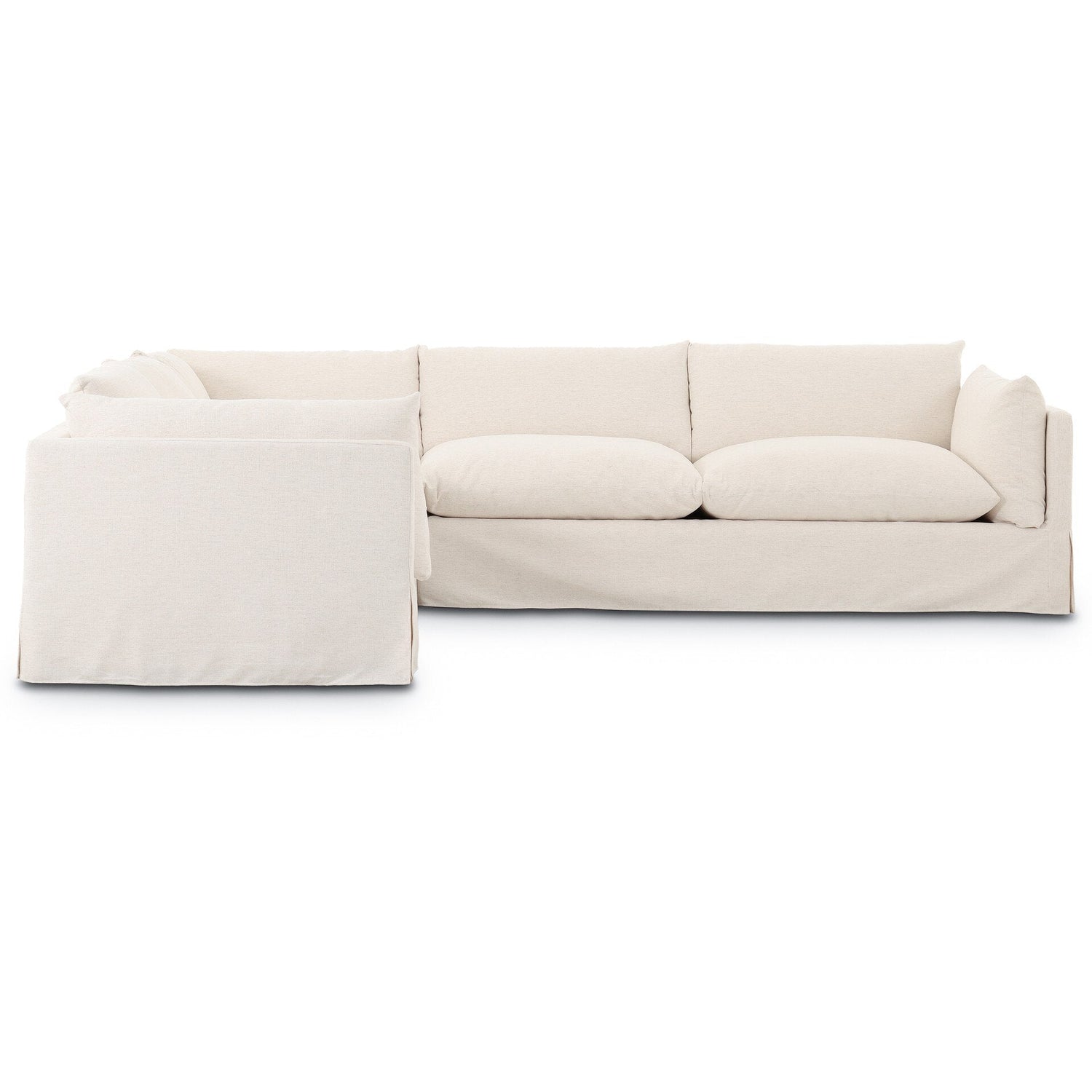 Four Hands Habitat Crypton Nomad Snow 3 Piece Sectional Sofa — front view