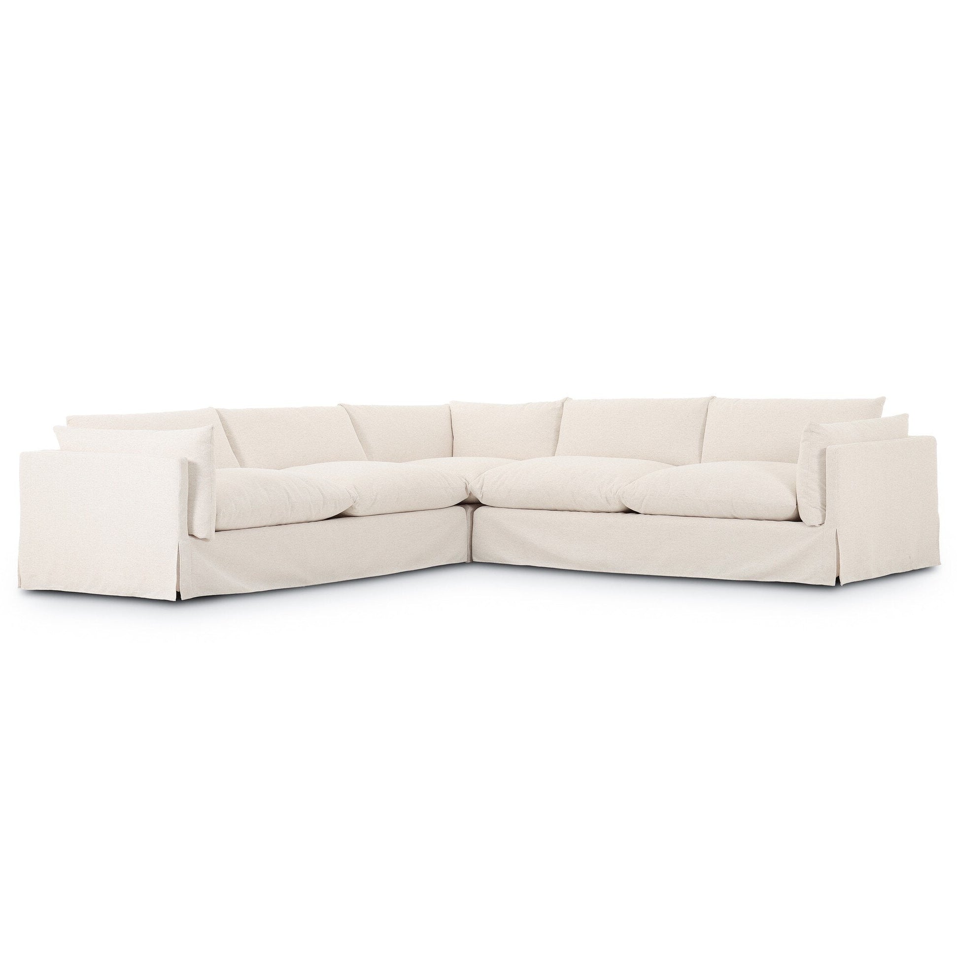 Four Hands Habitat Crypton Nomad Snow 3 Piece Sectional Sofa — styled view