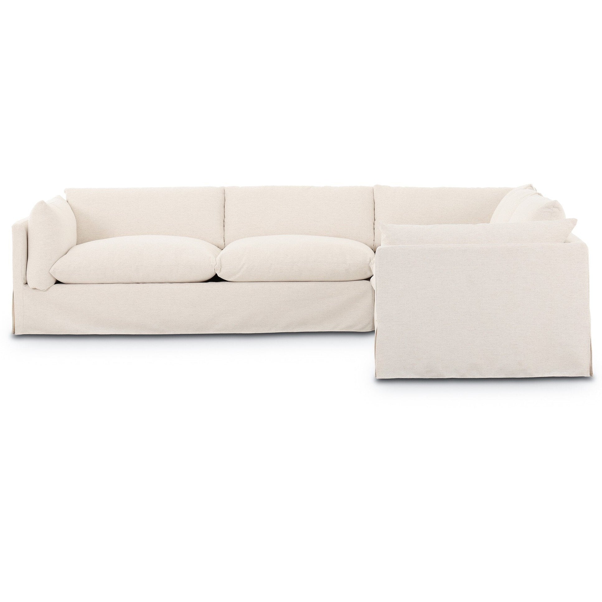 Four Hands Habitat Crypton Nomad Snow 3 Piece Sectional Sofa — side view