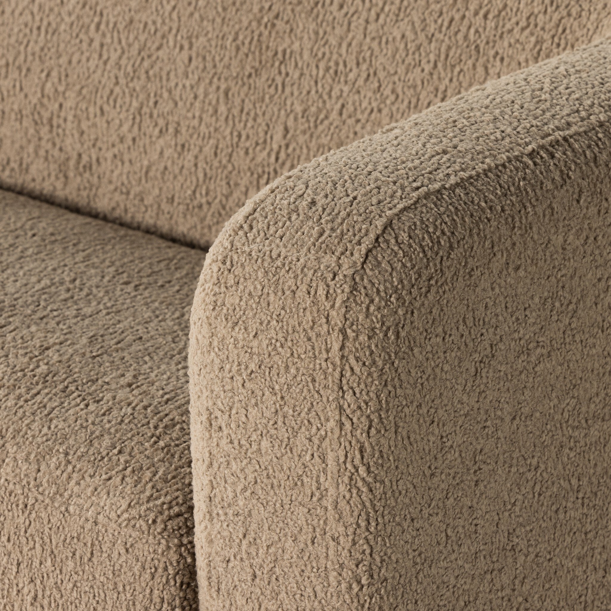 Four Hands Gidget Sheepskin Camel Sofa — edge and joinery detail