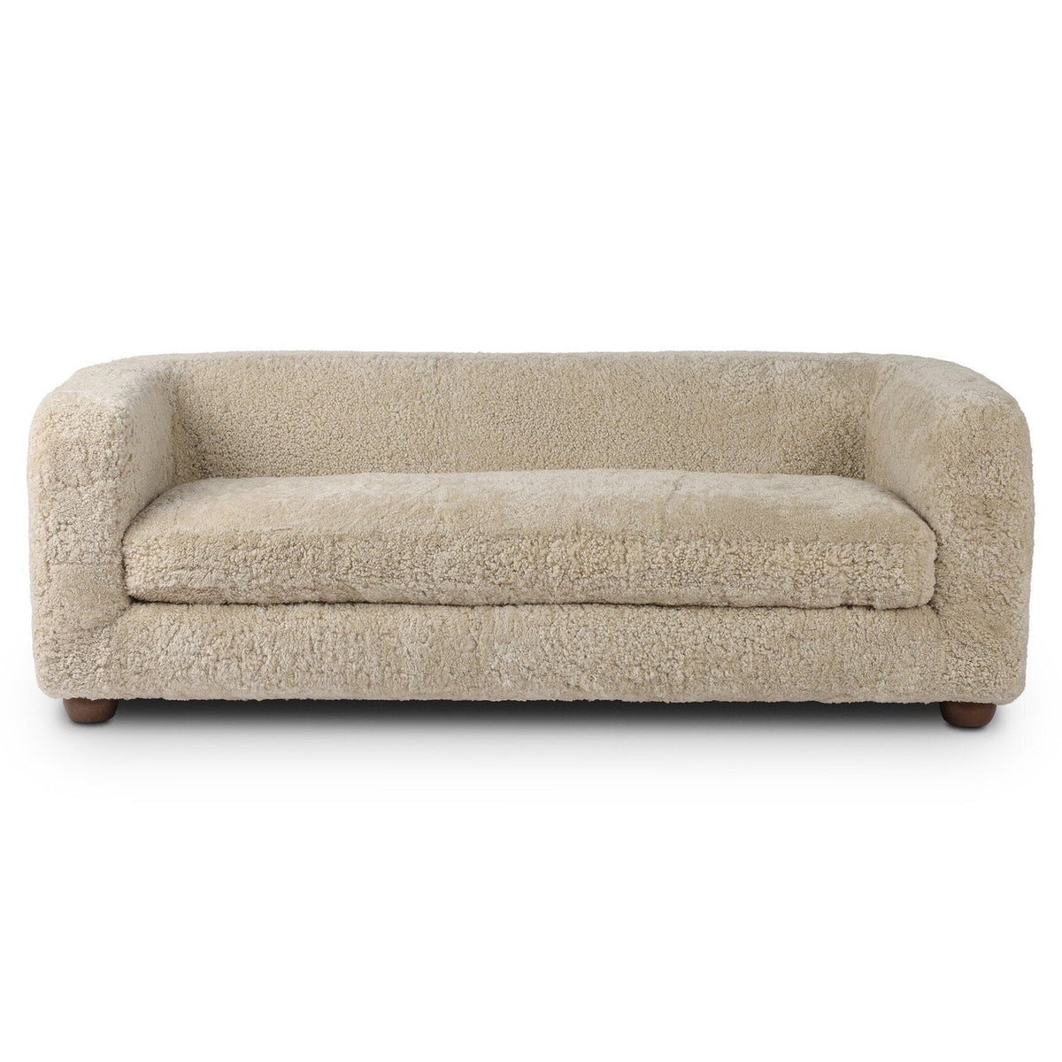 Four Hands Gidget Beige Shearling Sofa — front view
