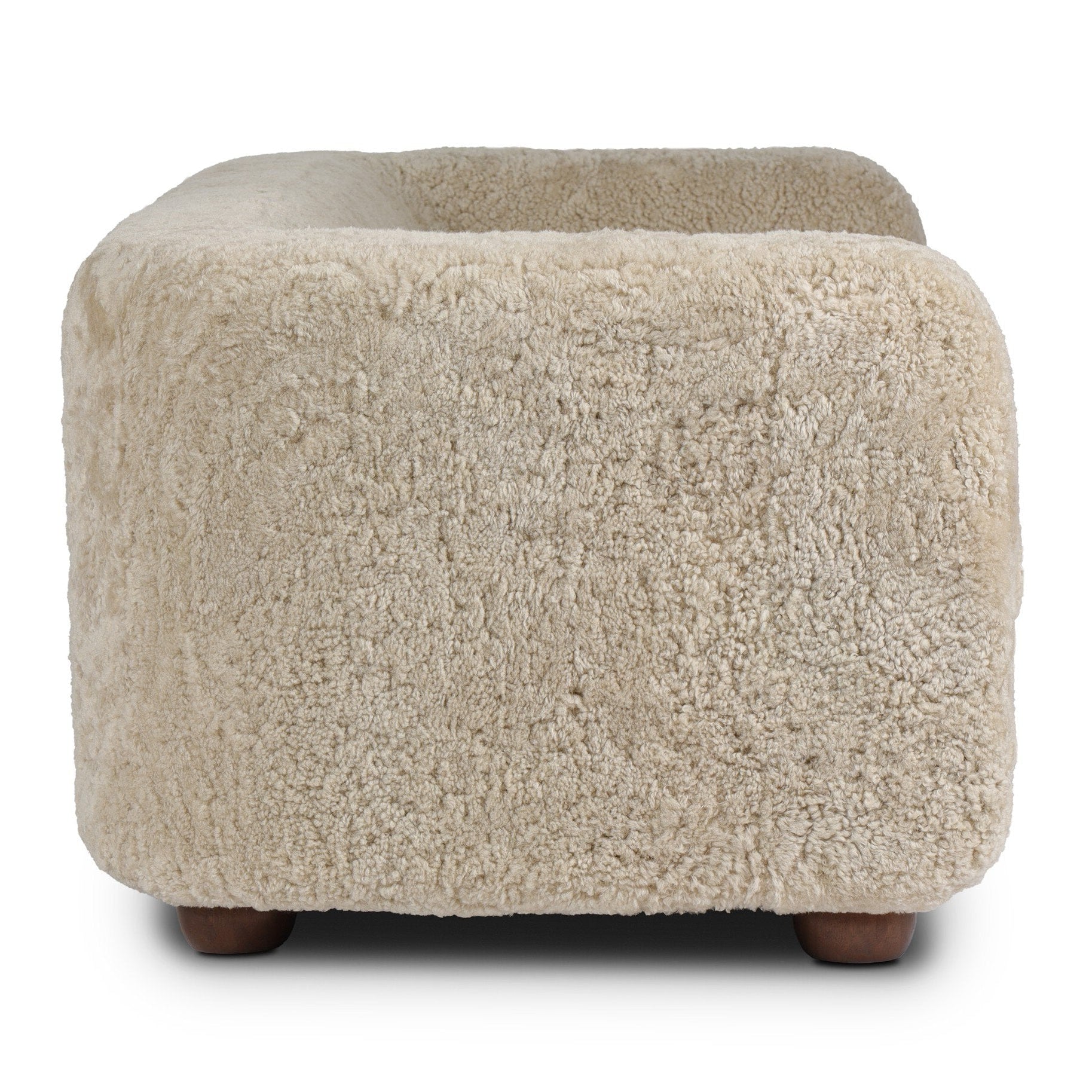 Four Hands Gidget Beige Shearling Sofa — side view