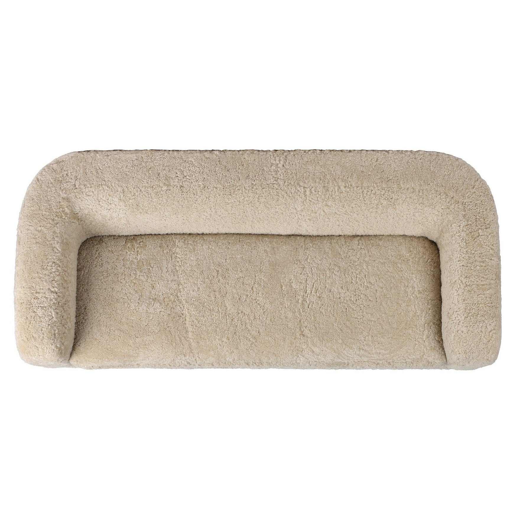 Four Hands Gidget Beige Shearling Sofa — top-down view