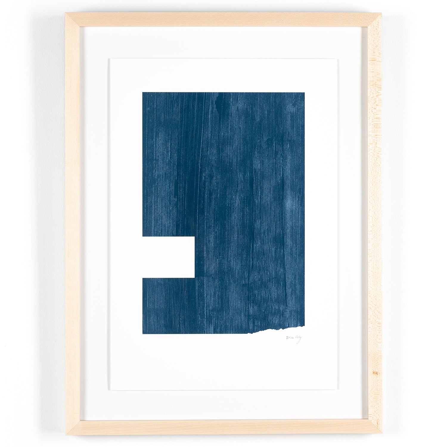 Four Hands Negative II in Blue Framed Artwork