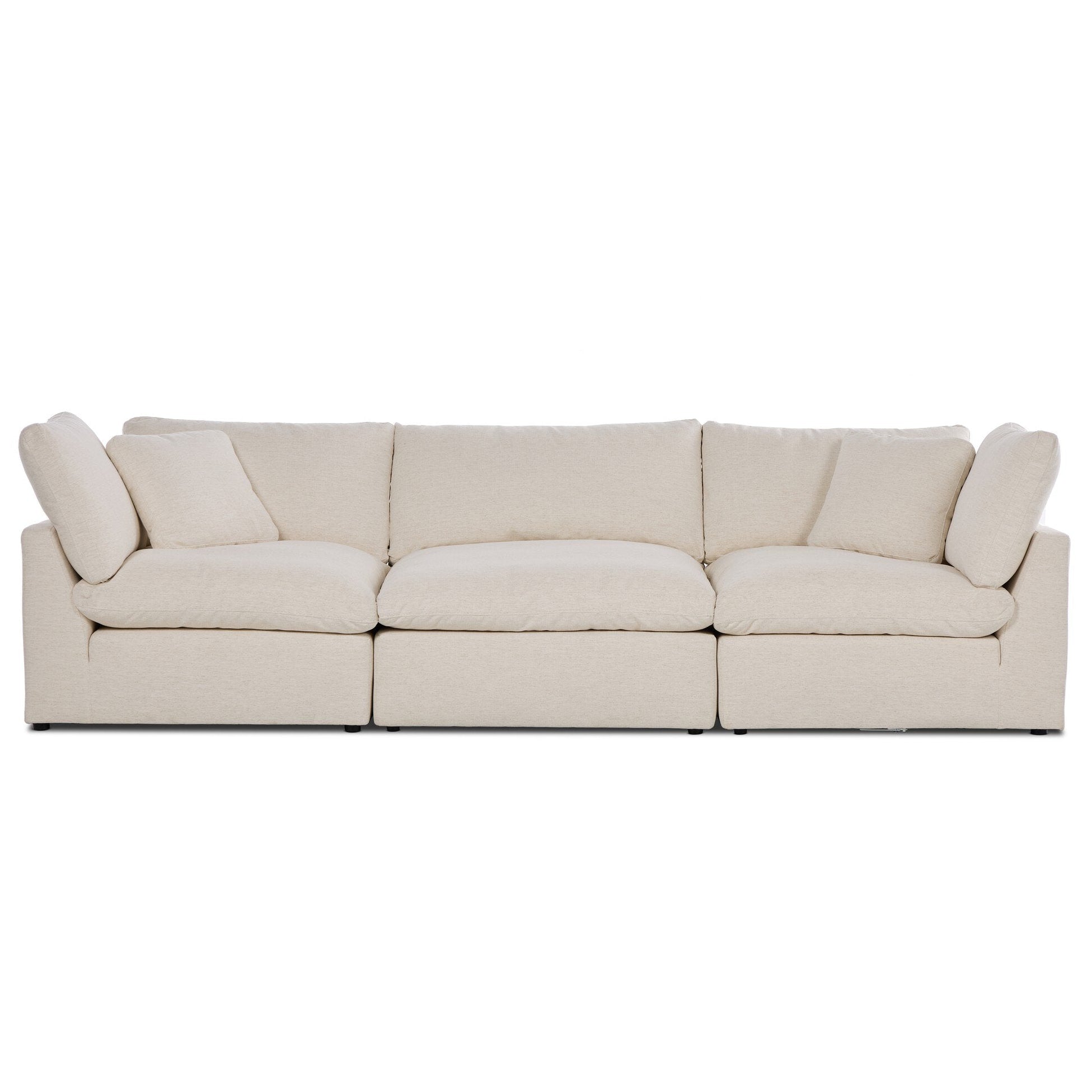 Four Hands Stevie Crypton Nomad Snow 3 Piece Sectional Sofa — front view