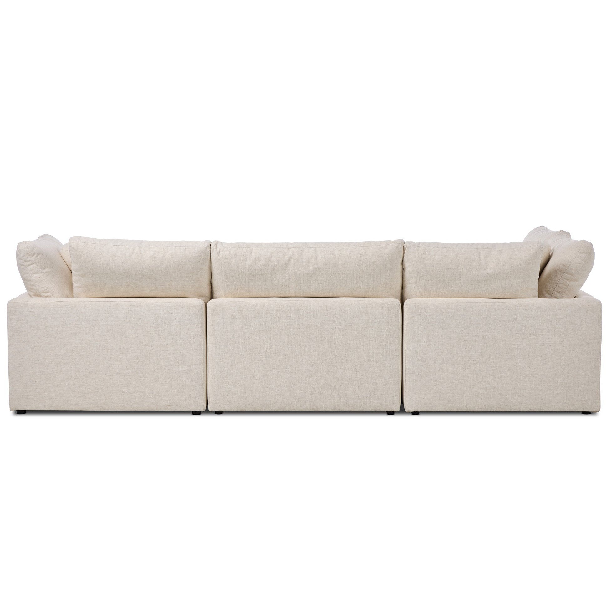 Four Hands Stevie Crypton Nomad Snow 4 Piece Sectional Sofa w/Ottoman — back view