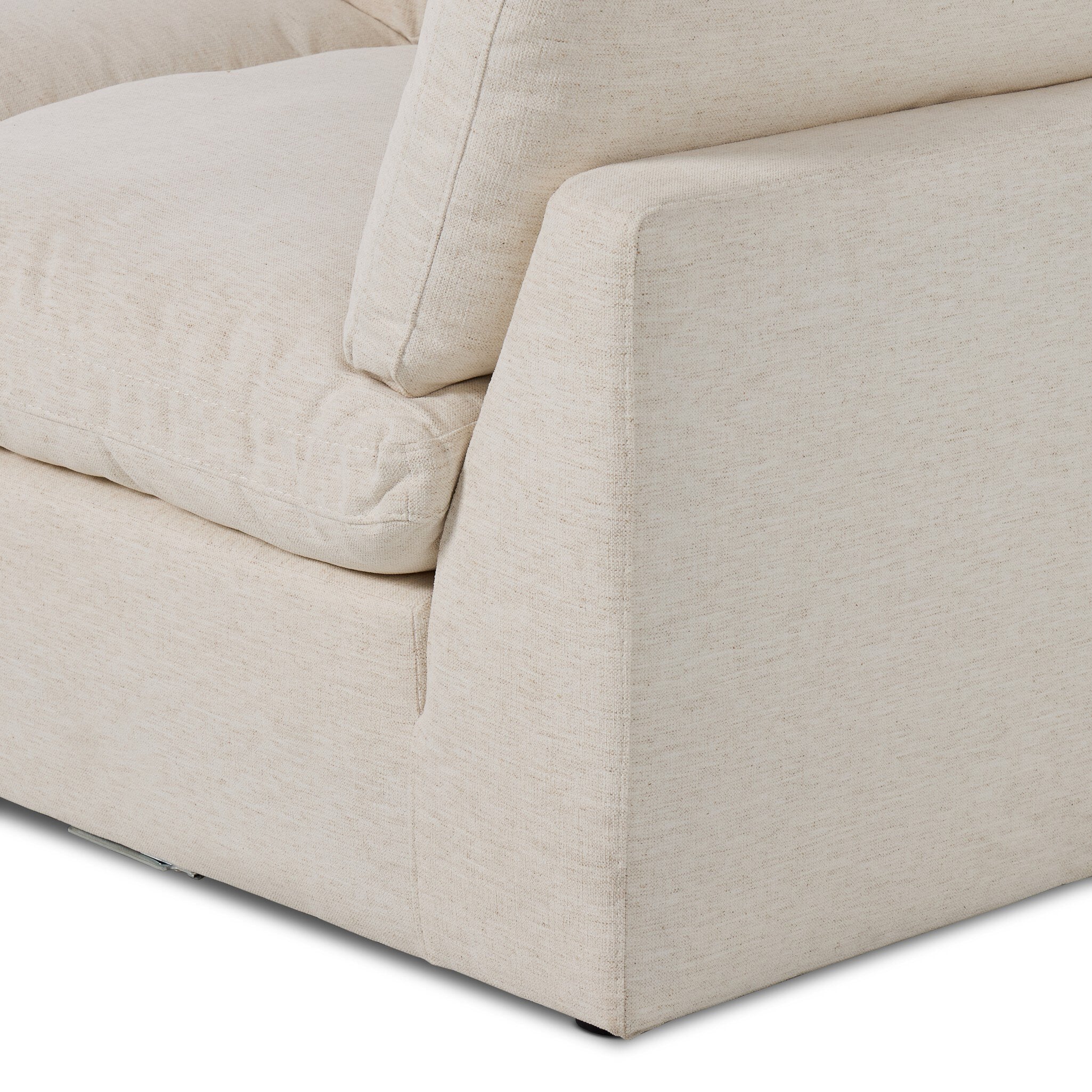 Four Hands Stevie Crypton Nomad Snow 4 Piece Sectional Sofa w/Ottoman — close-up of the surface