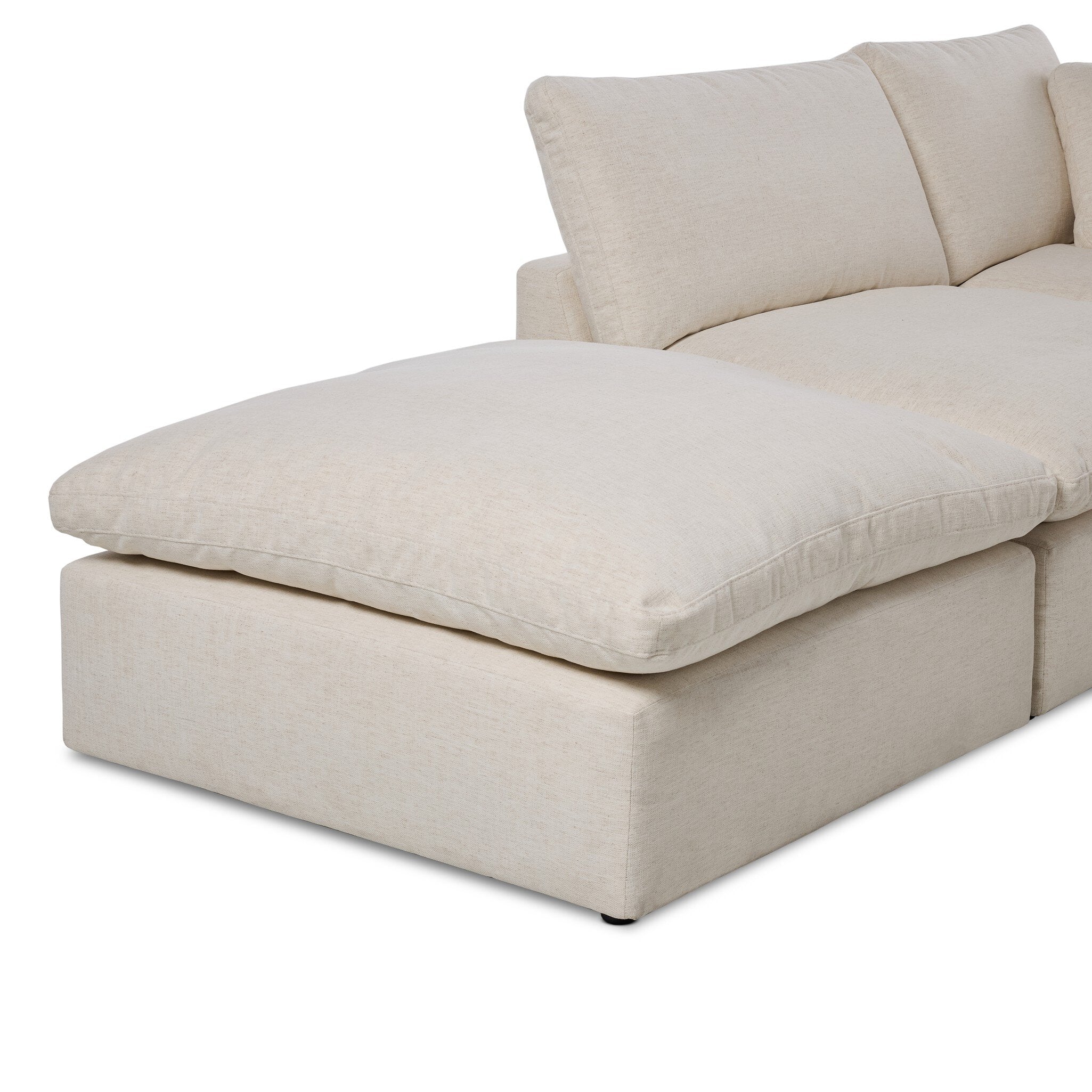 Four Hands Stevie Crypton Nomad Snow 4 Piece Sectional Sofa w/Ottoman — texture detail