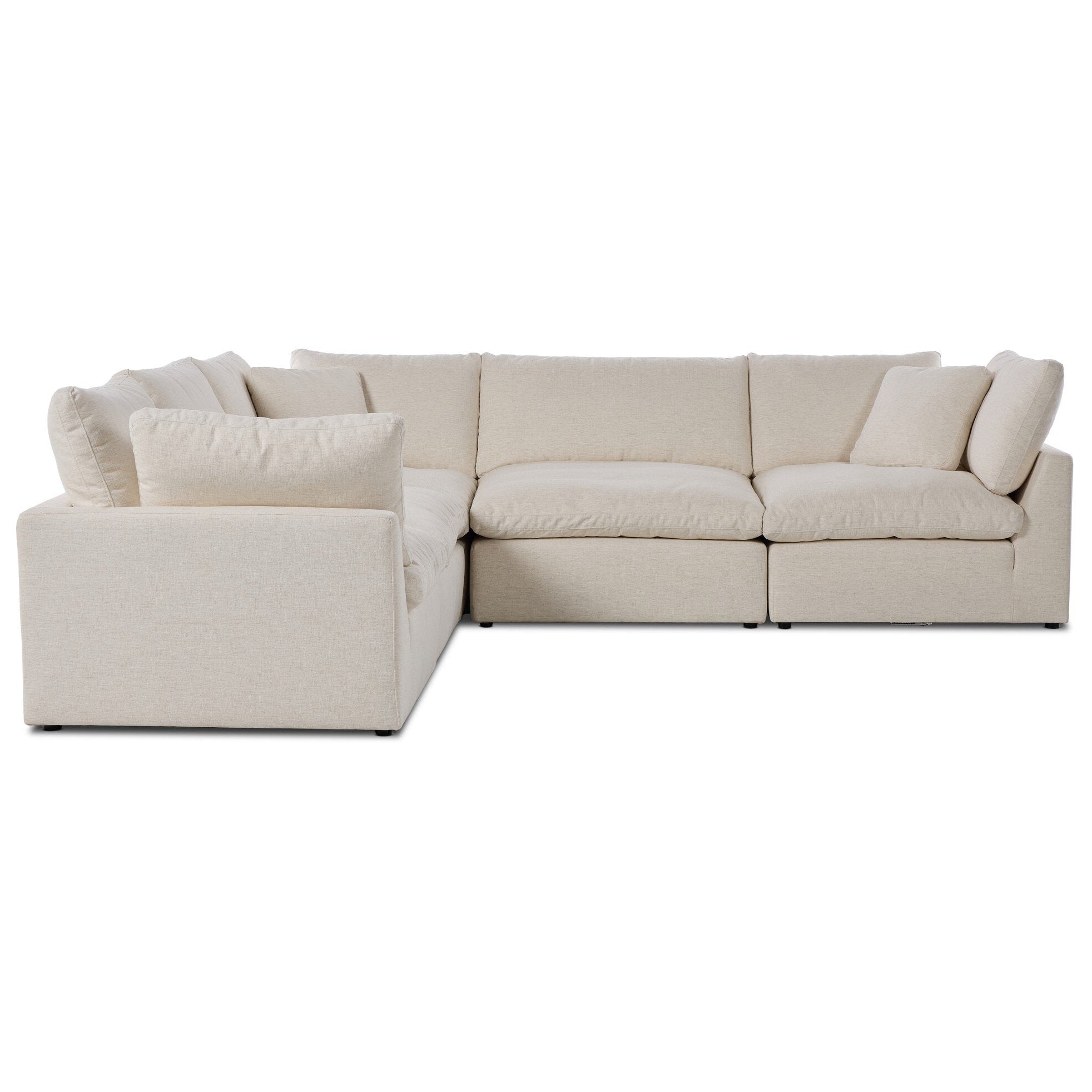 Four Hands Stevie Crypton Nomad Snow 5 Piece Sectional Sofa — front view