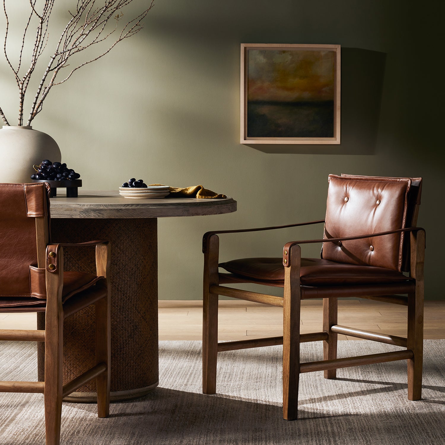 Four Hands Lenz Leather Dining Armchair