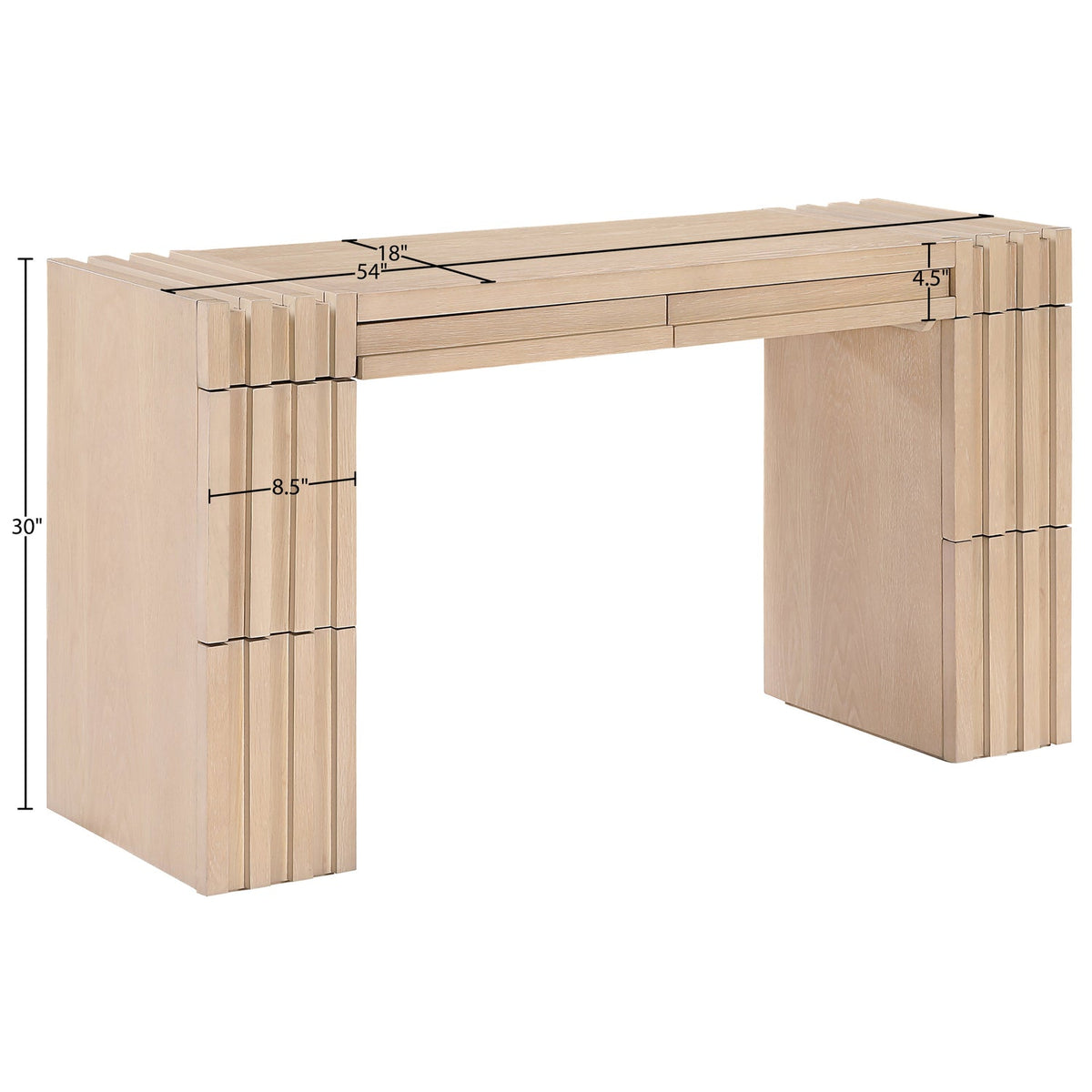 Stanton Natural Oak Veneer And Solid Wood Console Table