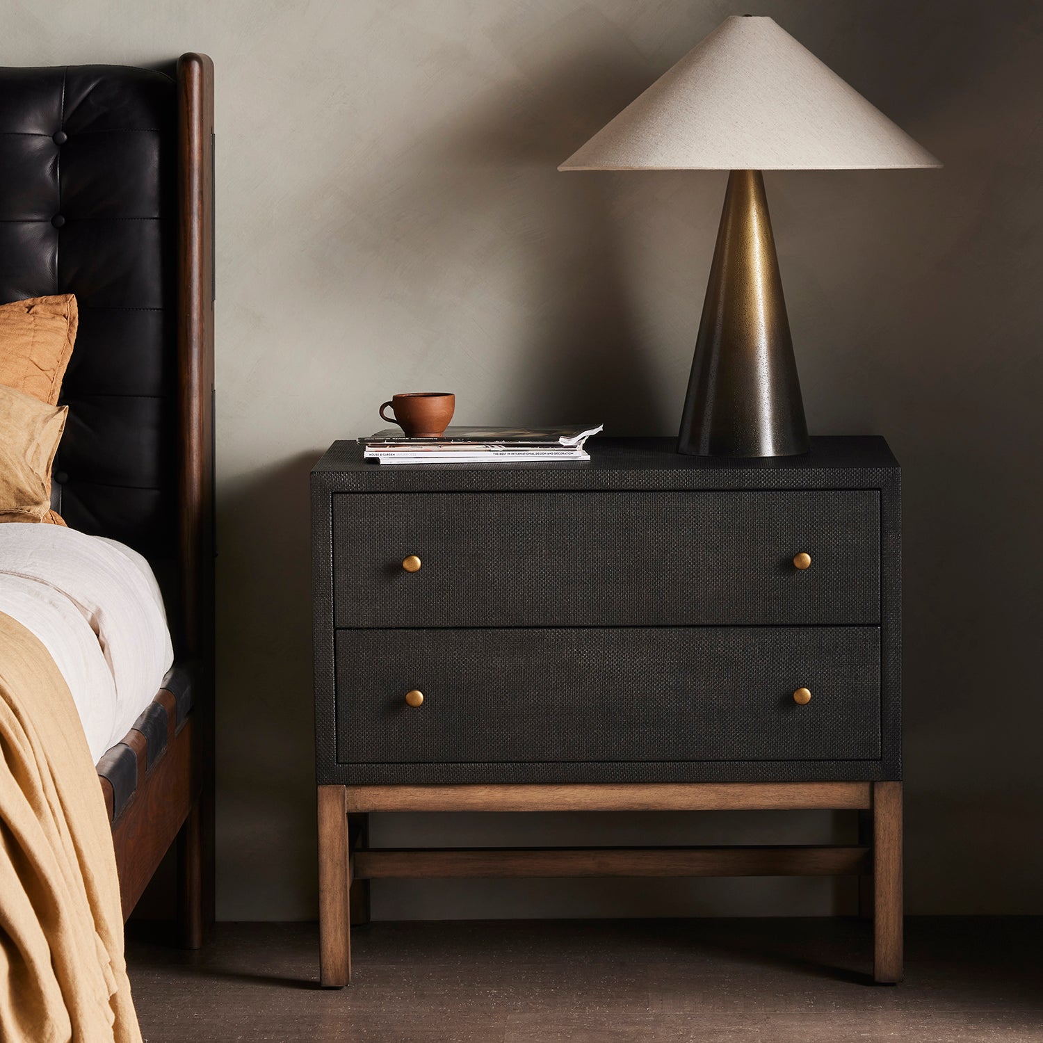 Four Hands Fiona Black Nightstand
