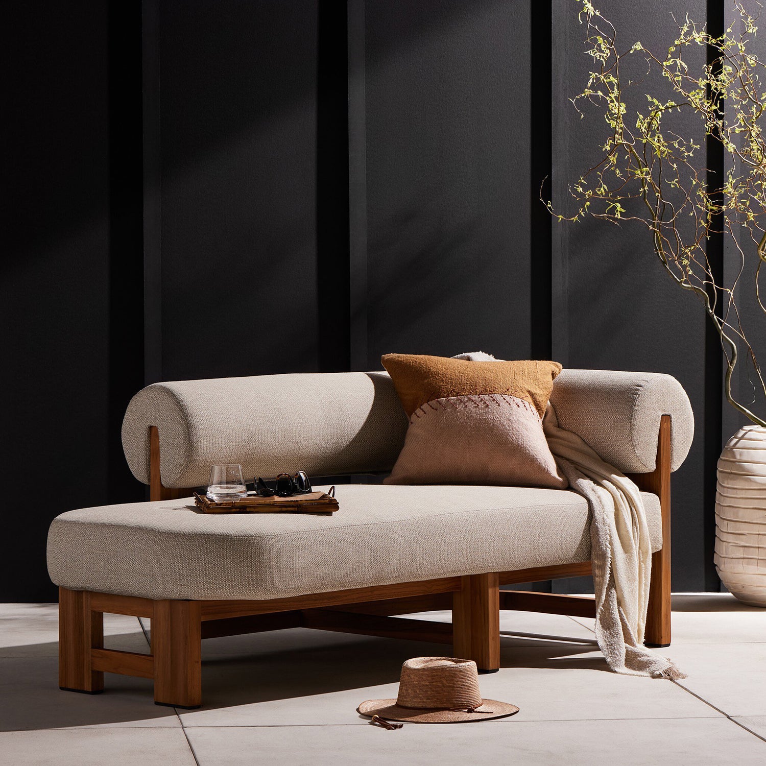 Four Hands Malta Outdoor Chaise Lounge