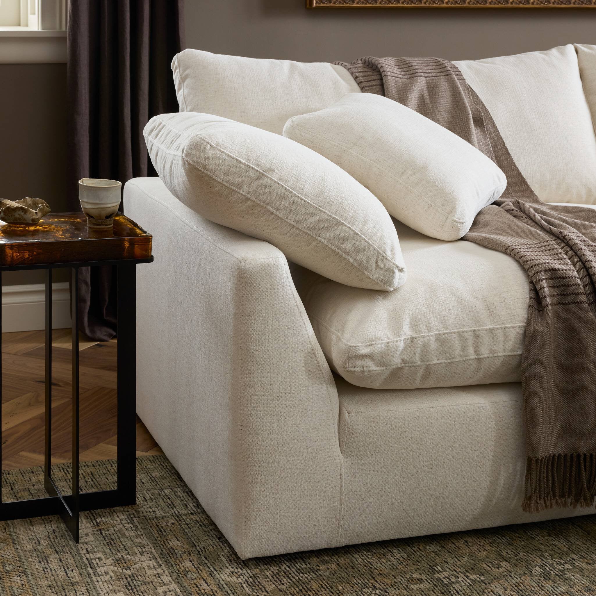Four Hands Stevie Crypton Nomad Snow Sofa — close-up detail