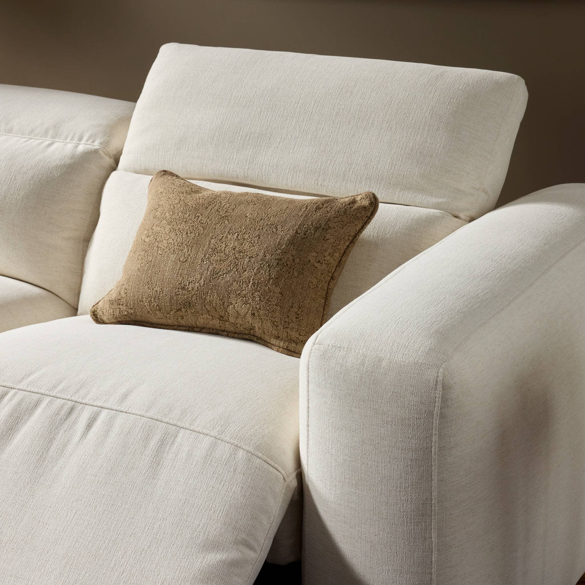 Four Hands Radley Crypton Nomad Snow Power Recliner 2 Piece Sectional Sofa — material close-up