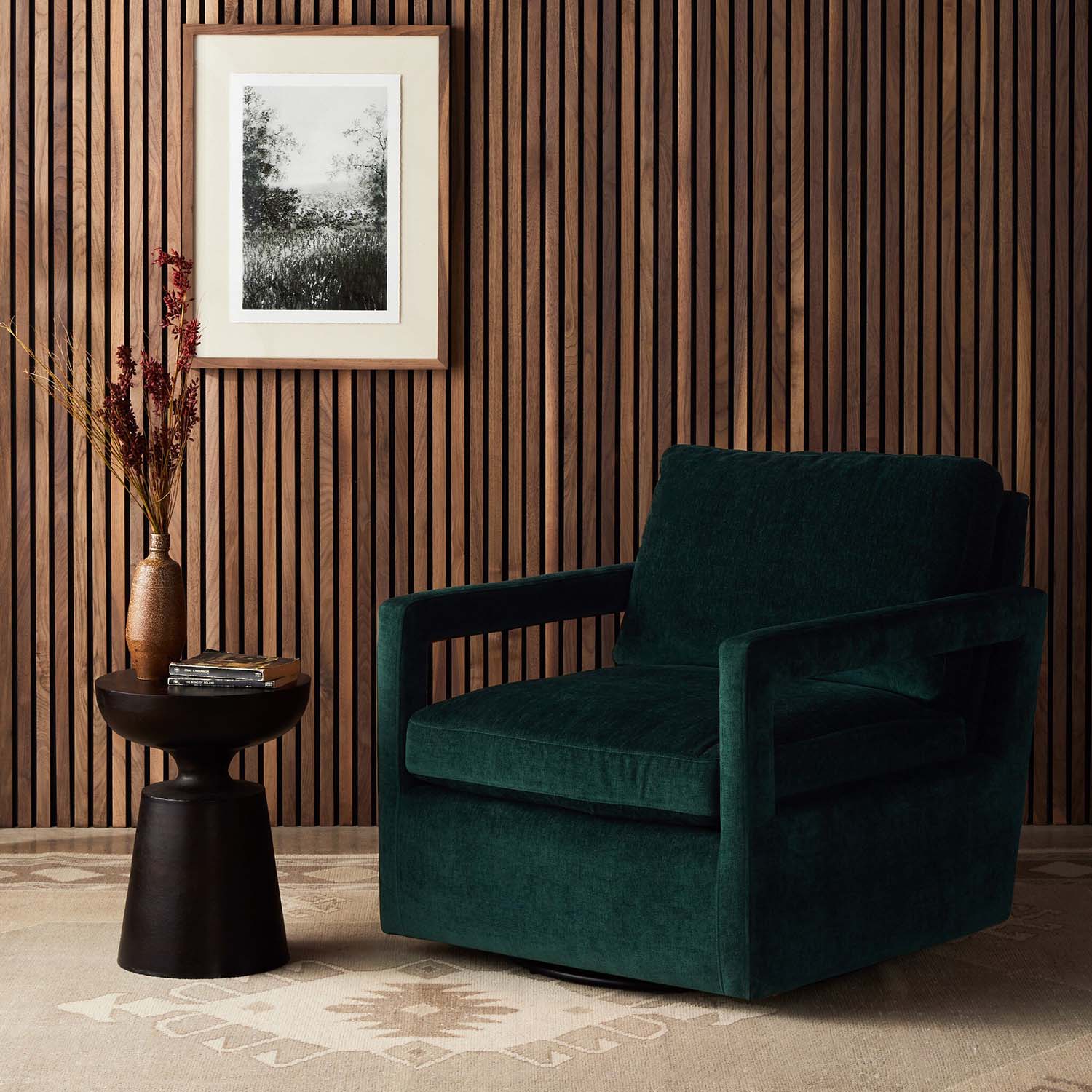 Four Hands Olson Velvet Swivel Chair