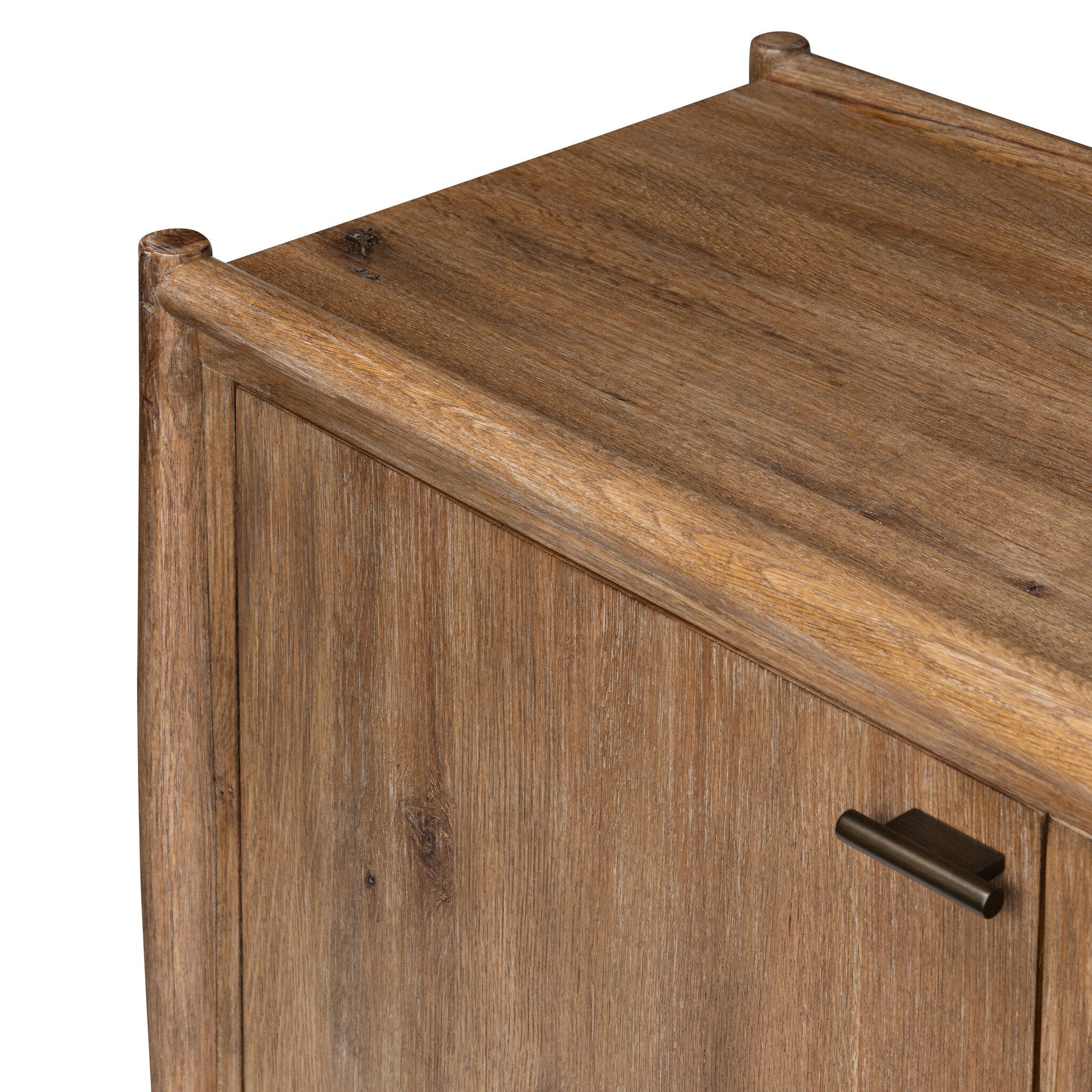 Four Hands Glenview Weathered Oak Media Console — Thick Oak Veneer