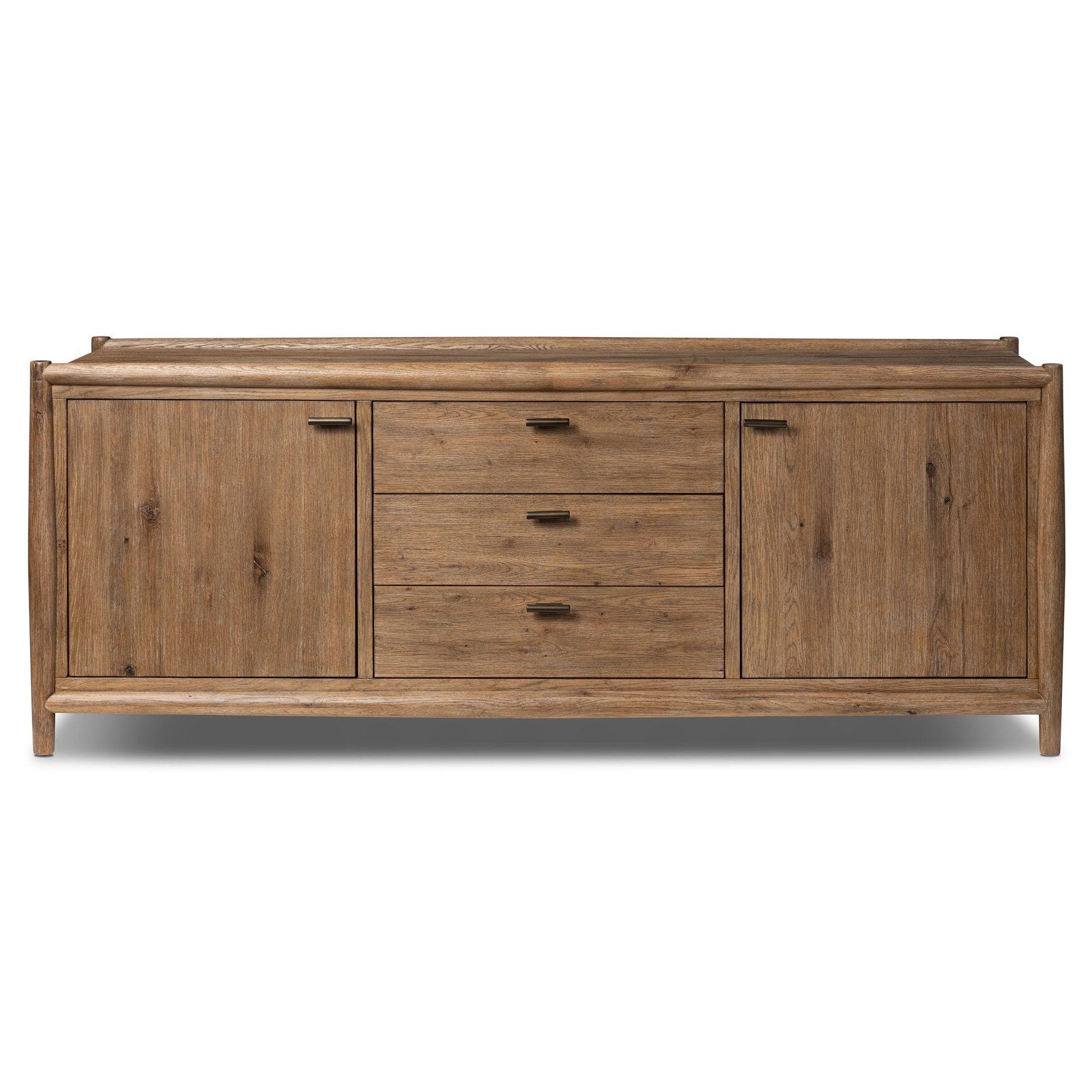 Four Hands Glenview Weathered Oak Media Console front view