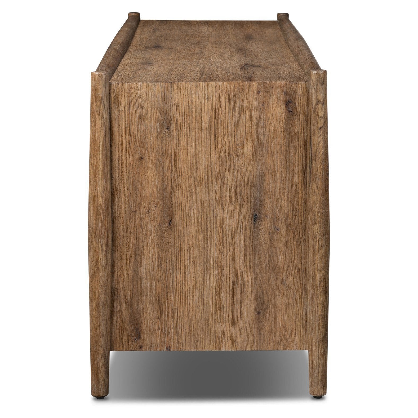 Four Hands Glenview Weathered Oak Media Console side profile