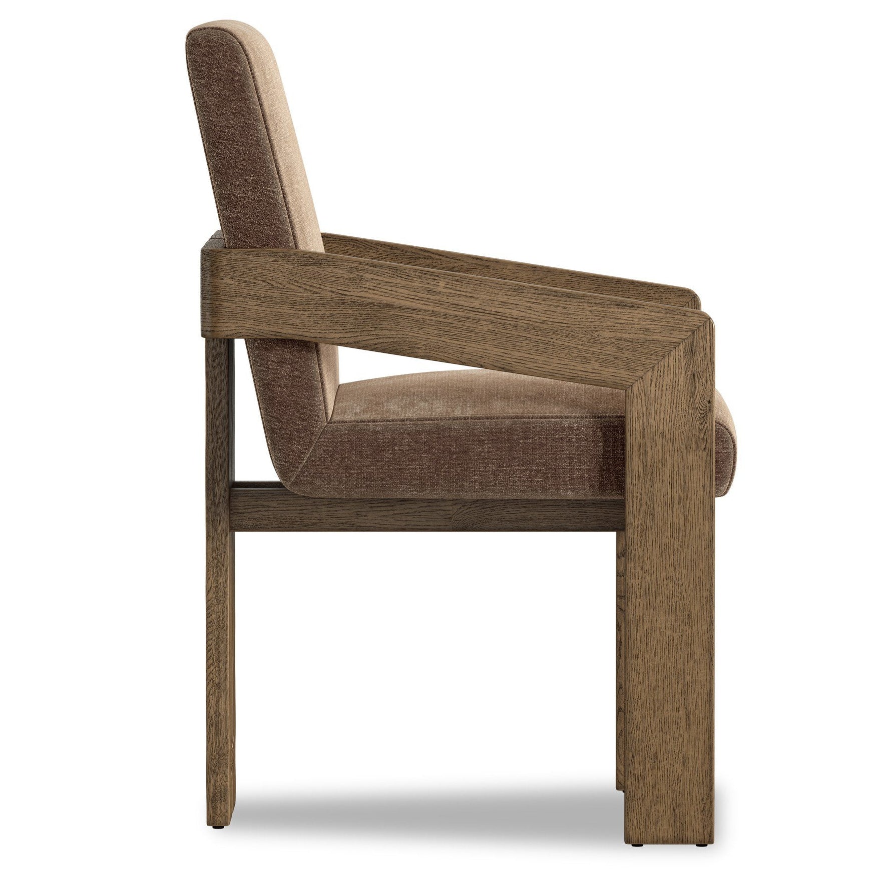 Four Hands Roxy Altair Mushroom Dining Armchair side profile