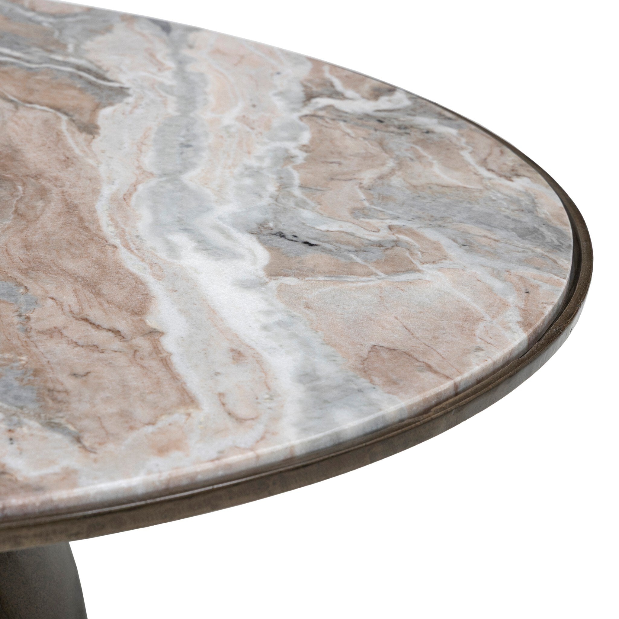 Four Hands Corbett Creamy Taupe Marble Coffee Table - detail view 2